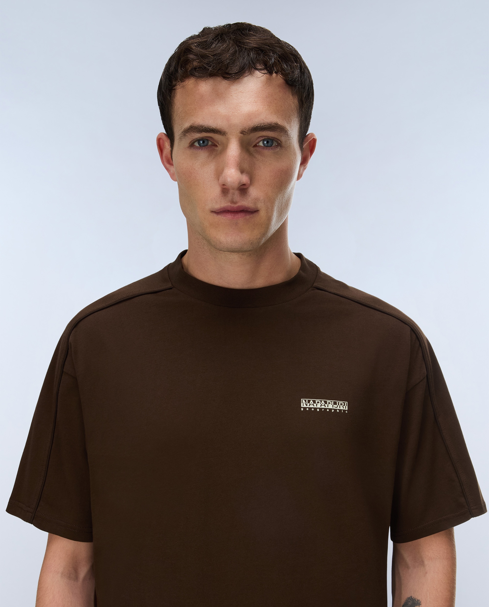 Imagen 3 de Camiseta de hombre teza de manga corta - Napapijri - Marrón chocolate Marrón chocolate