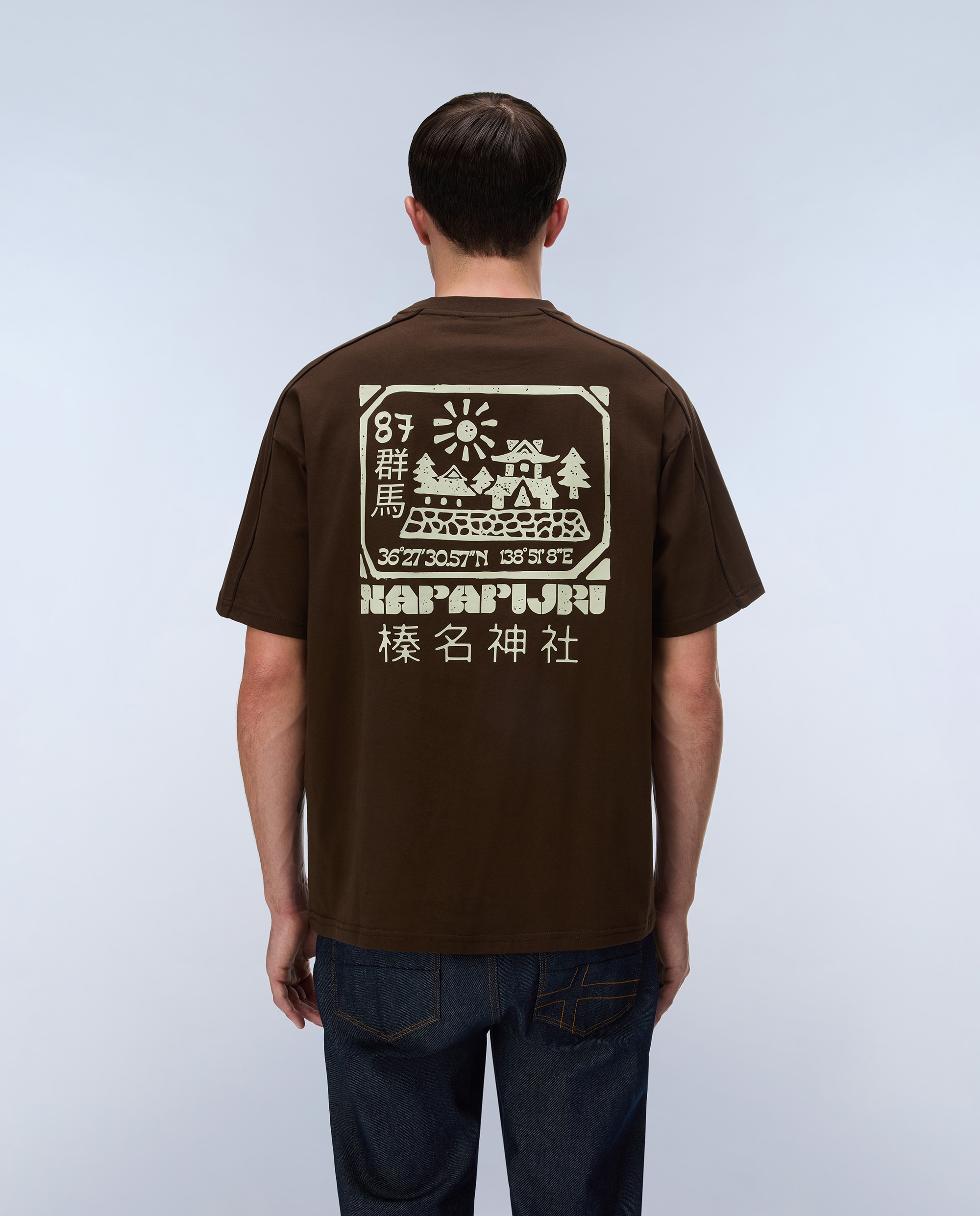 Imagen 4 de Camiseta de hombre teza de manga corta - Napapijri - Marrón chocolate Marrón chocolate