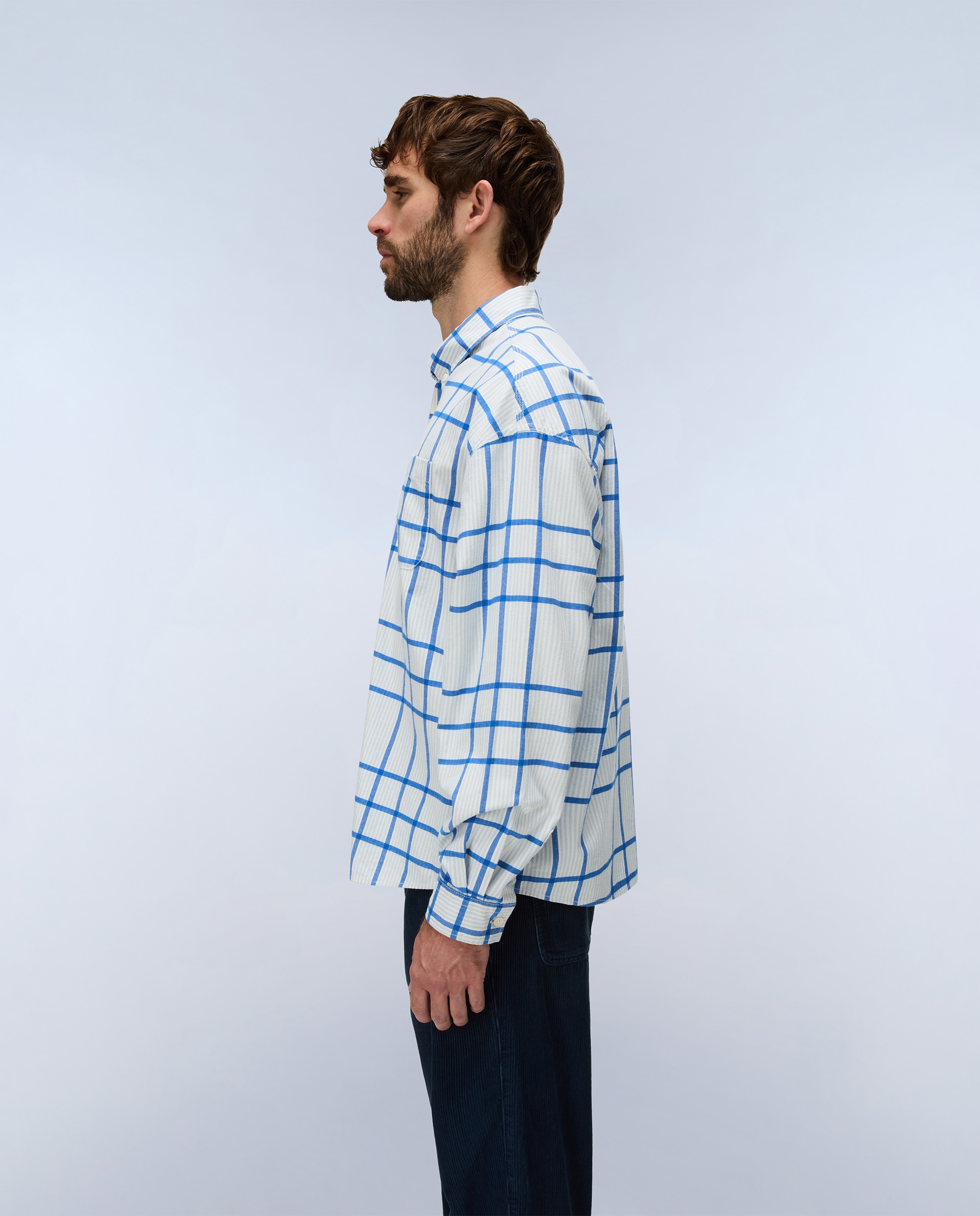 Camisa de franela de hombre corte relaxed de cuadros bicolor - Napapijri - Gris / Amarillo Gris / Amarillo-4