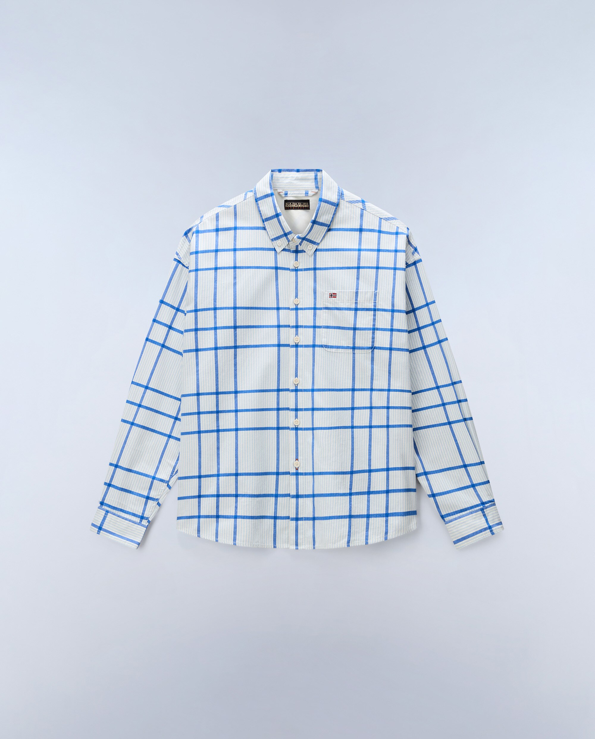 Camisa de franela de hombre corte relaxed de cuadros bicolor - Napapijri - Gris / Amarillo Gris / Amarillo-7