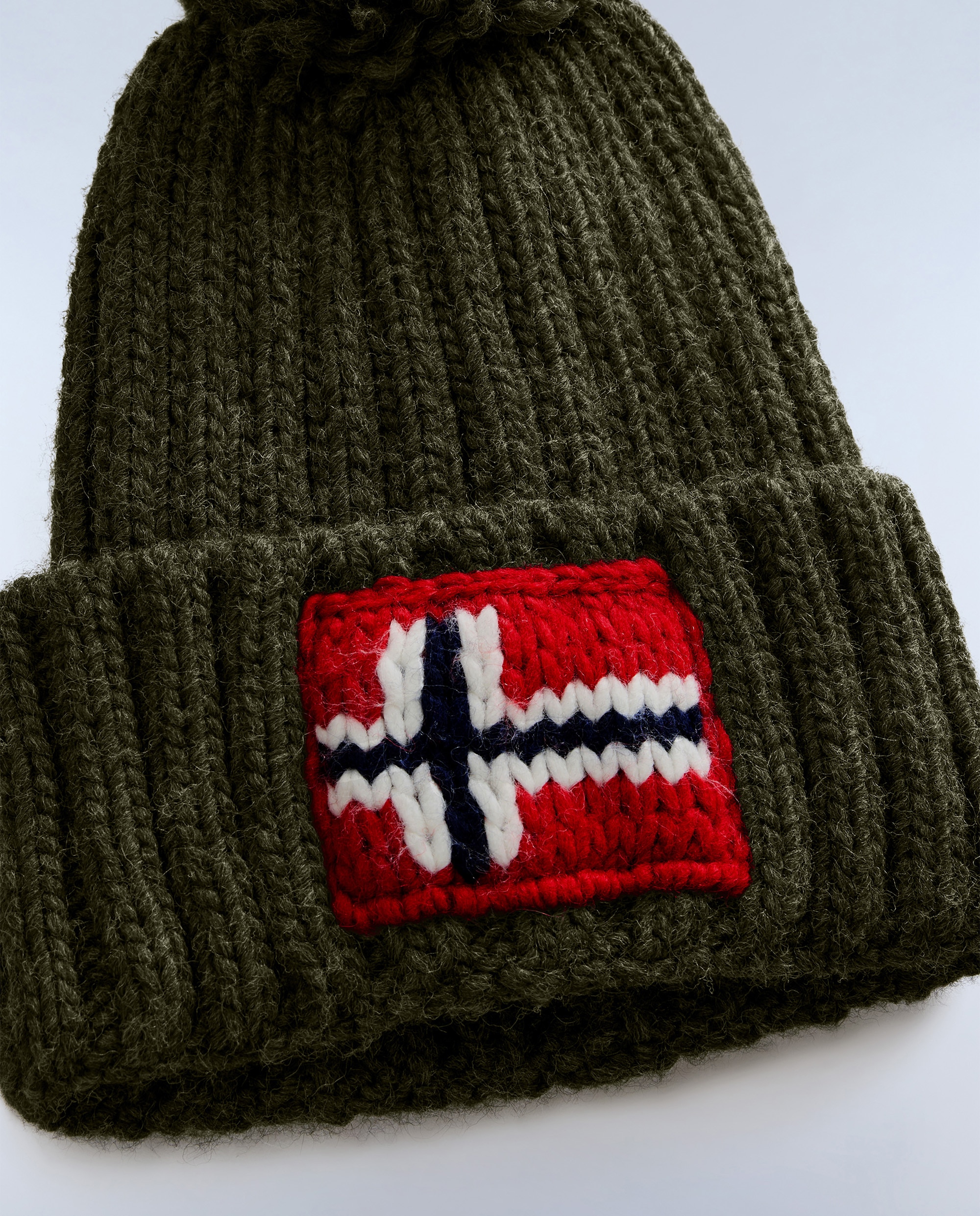 Gorro unisex semiury 5 con logo frontal - Napapijri - Verde Oliva Verde Oliva-2