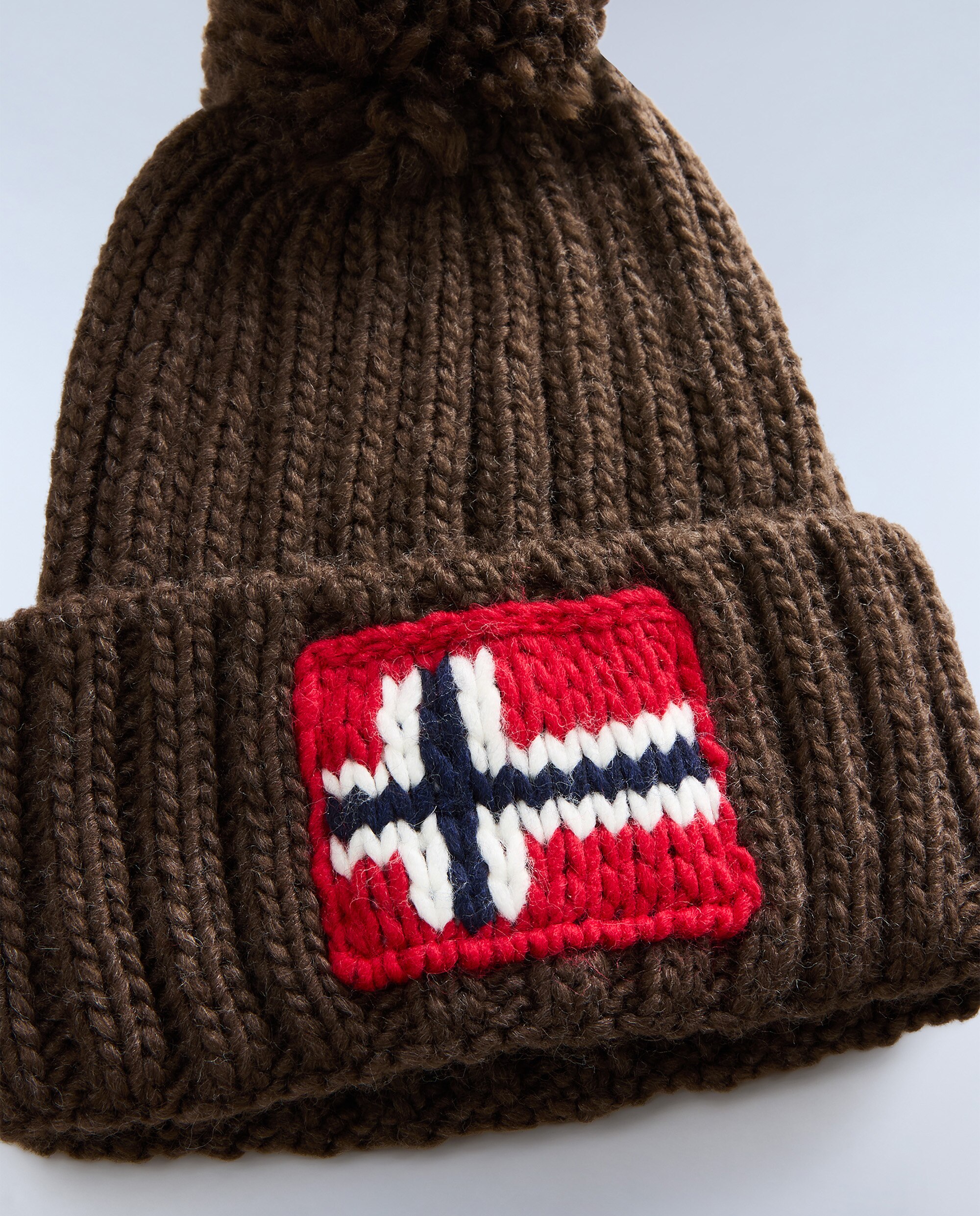 Gorro unisex semiury 5 con logo frontal - Napapijri - Marrón chocolate Marrón chocolate-2