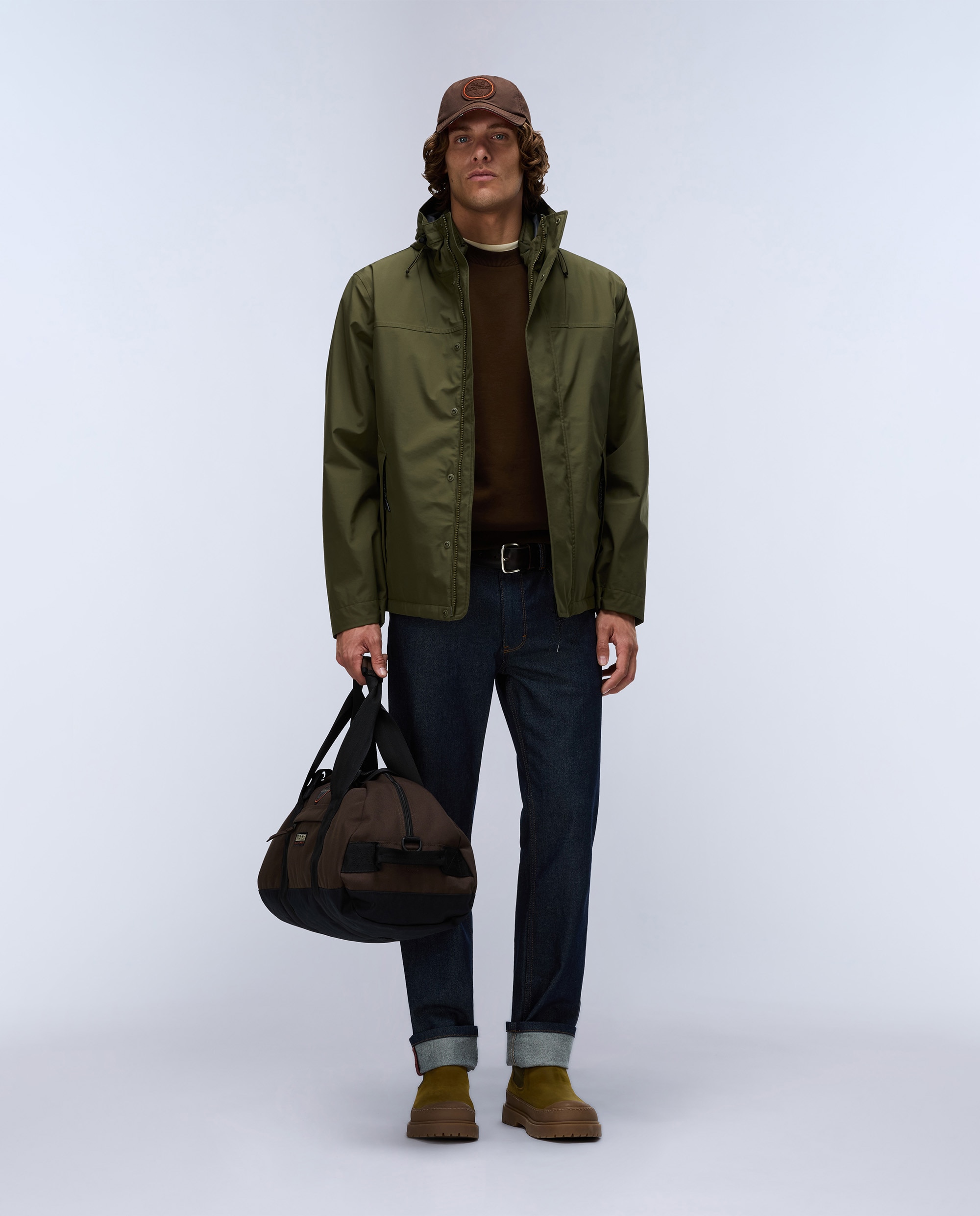 Imagen 2 de Parka de hombre pilloz 3 en 1 impermeable con capucha ajustable - Napapijri - Verde Oliva Verde Oliva