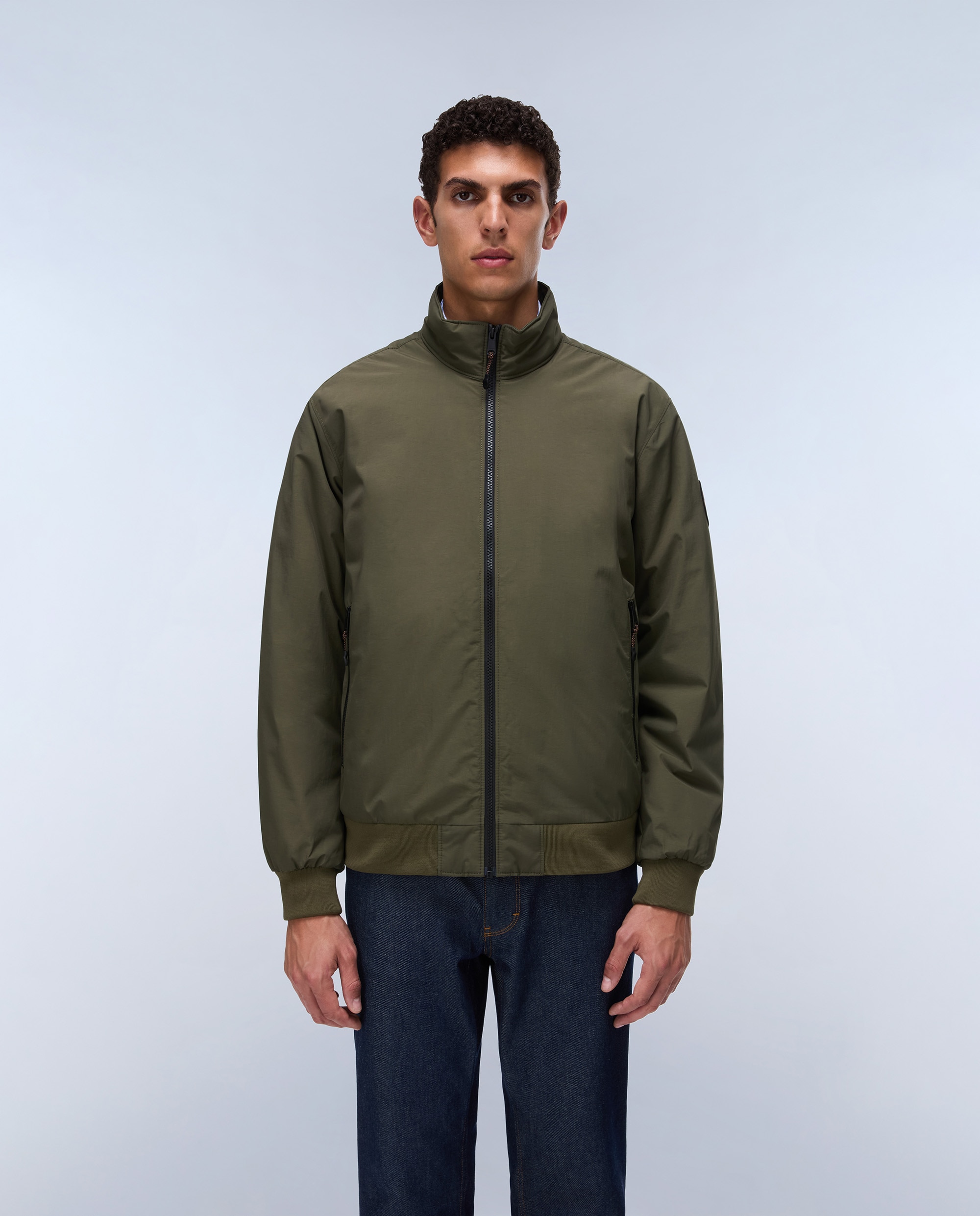Imagen 1 de Chaqueta de hombre giovi winter 1 encerada con cremallera - Napapijri - Verde grisáceo Verde grisáceo