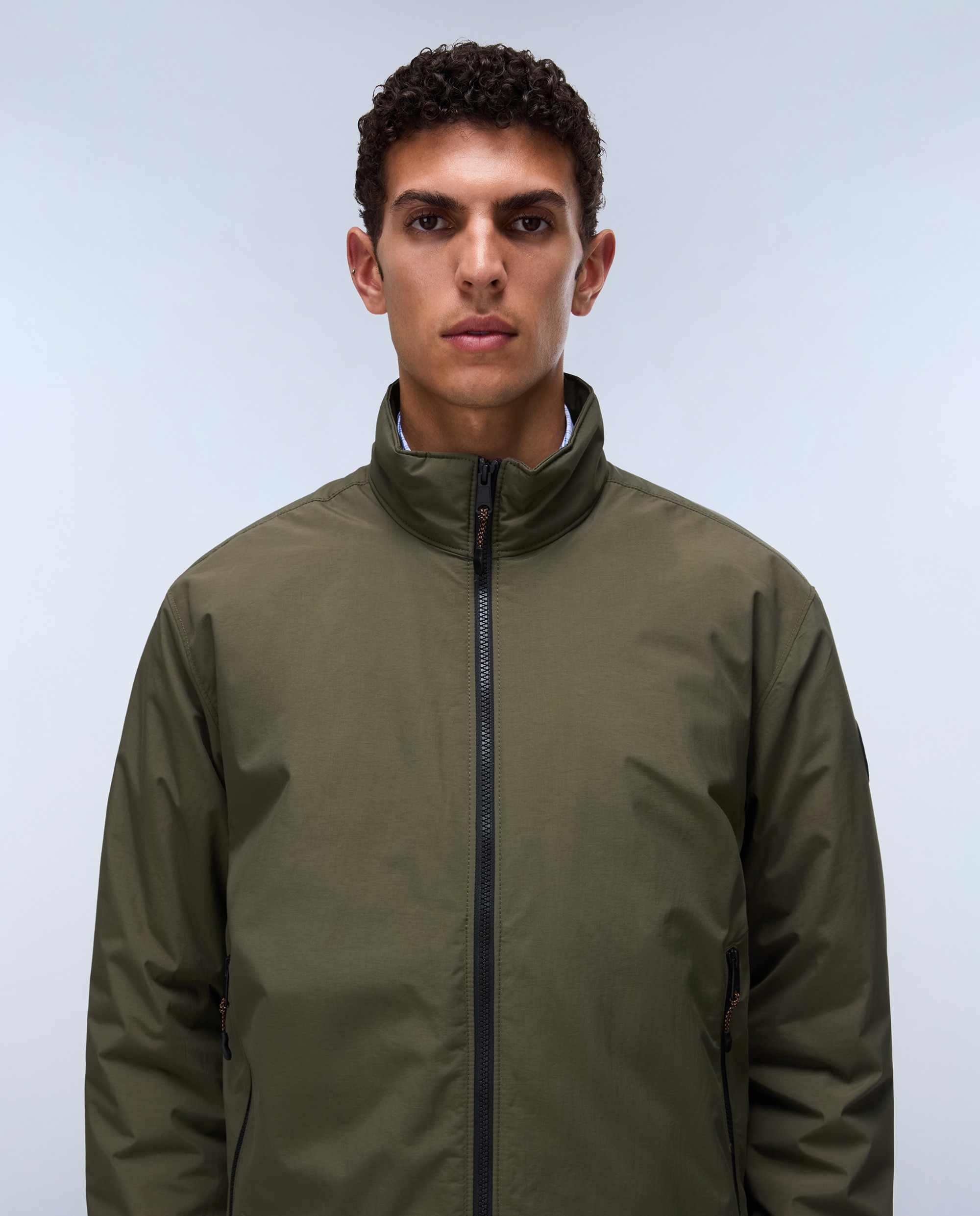 Imagen 2 de Chaqueta de hombre giovi winter 1 encerada con cremallera - Napapijri - Verde grisáceo Verde grisáceo
