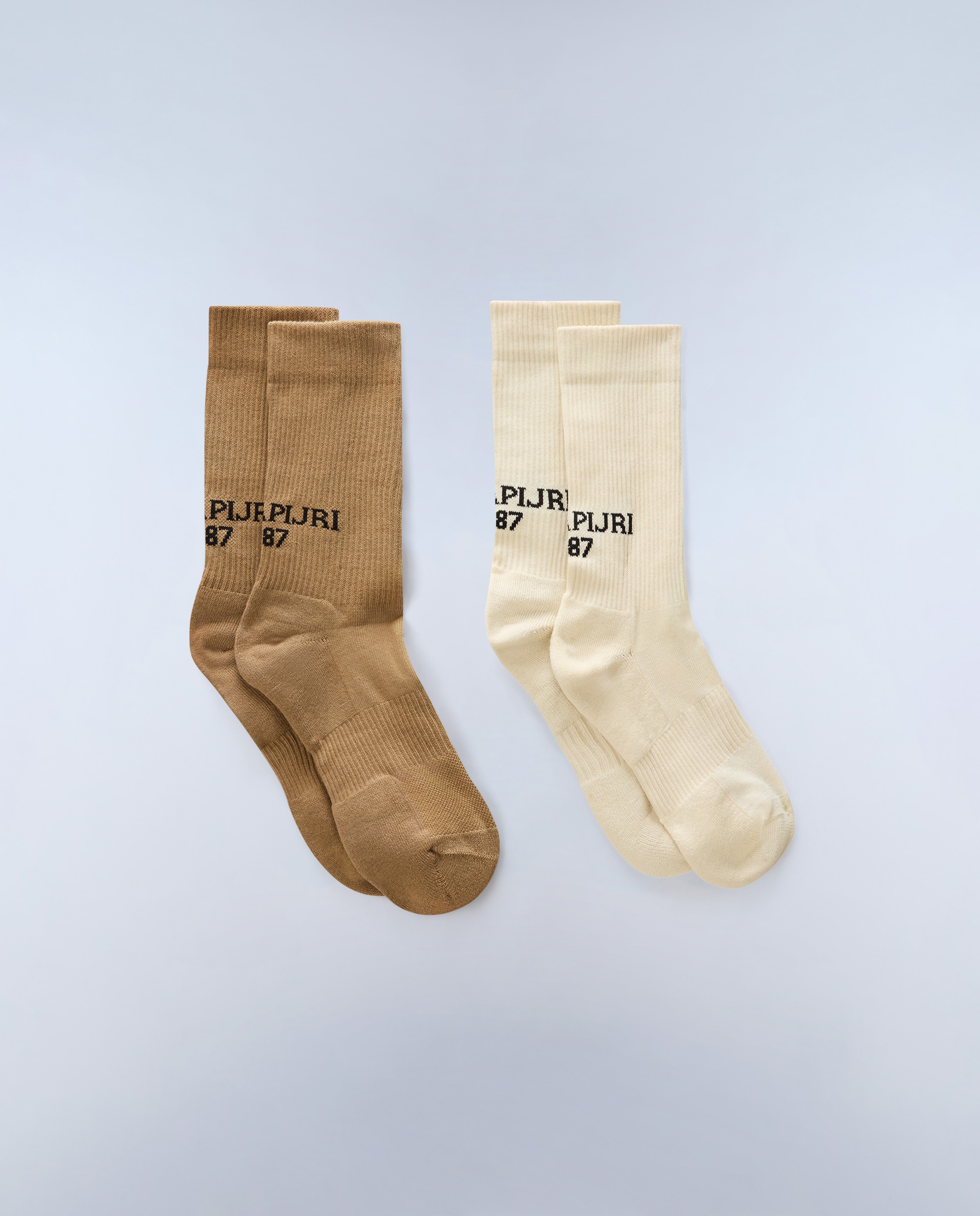 Imagen 1 de Calcetines altos atlas con logo napapijri trasero pack de dos pares - Hueso Hueso