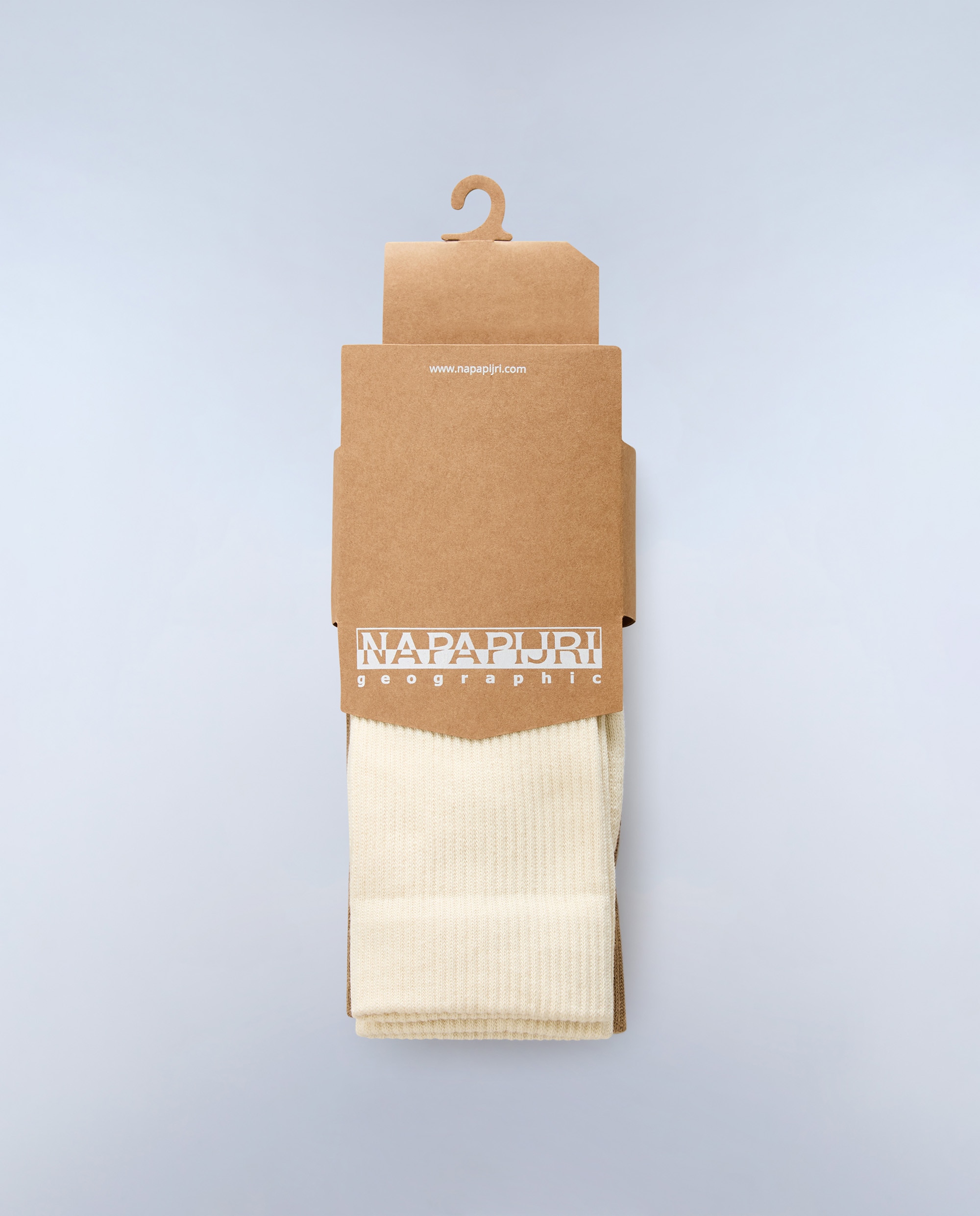 Imagen 2 de Calcetines altos atlas con logo napapijri trasero pack de dos pares - Hueso Hueso