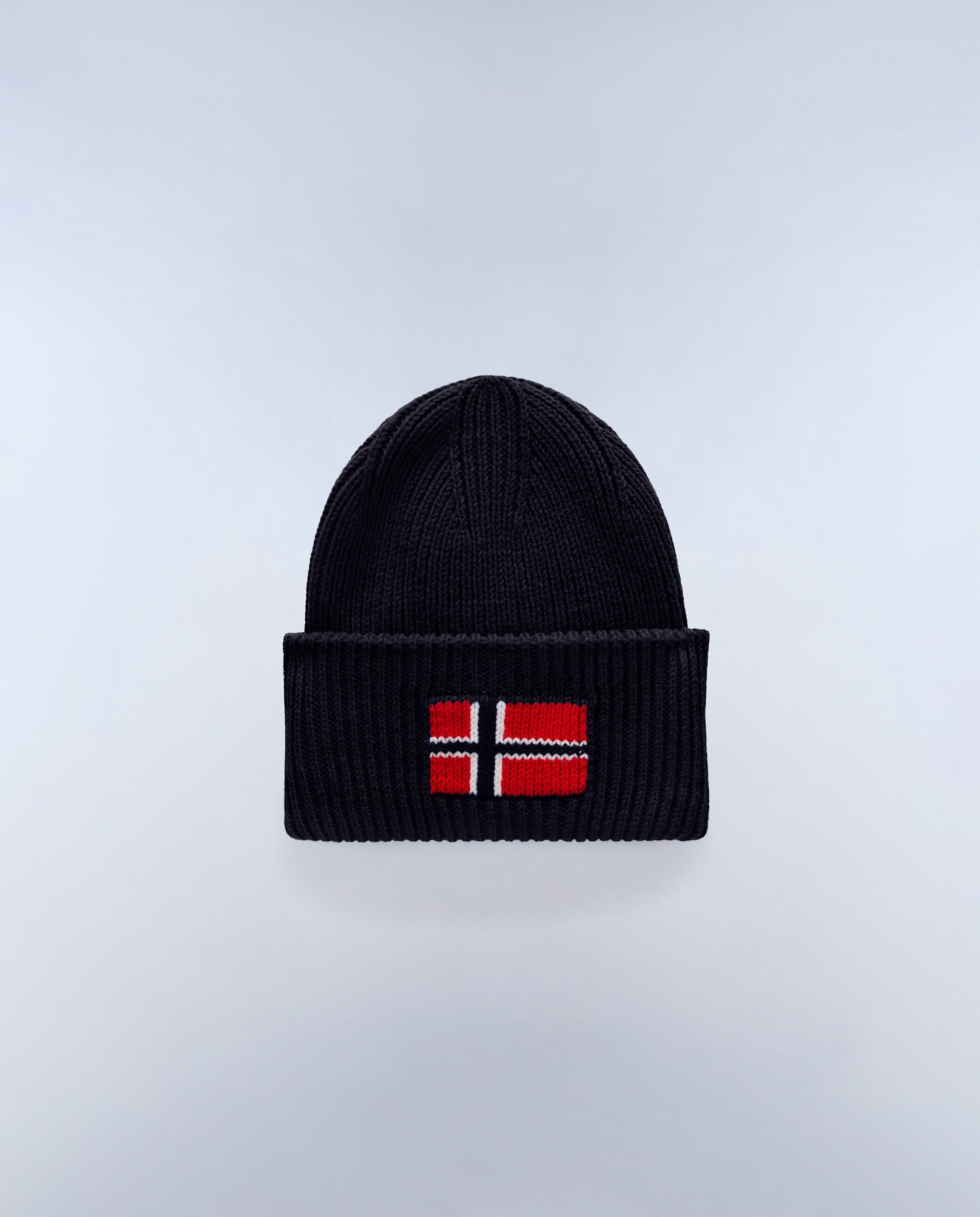 Gorro de hombre evei con bandera noruega de punto de canalé - Napapijri - Azul marino Azul marino-1