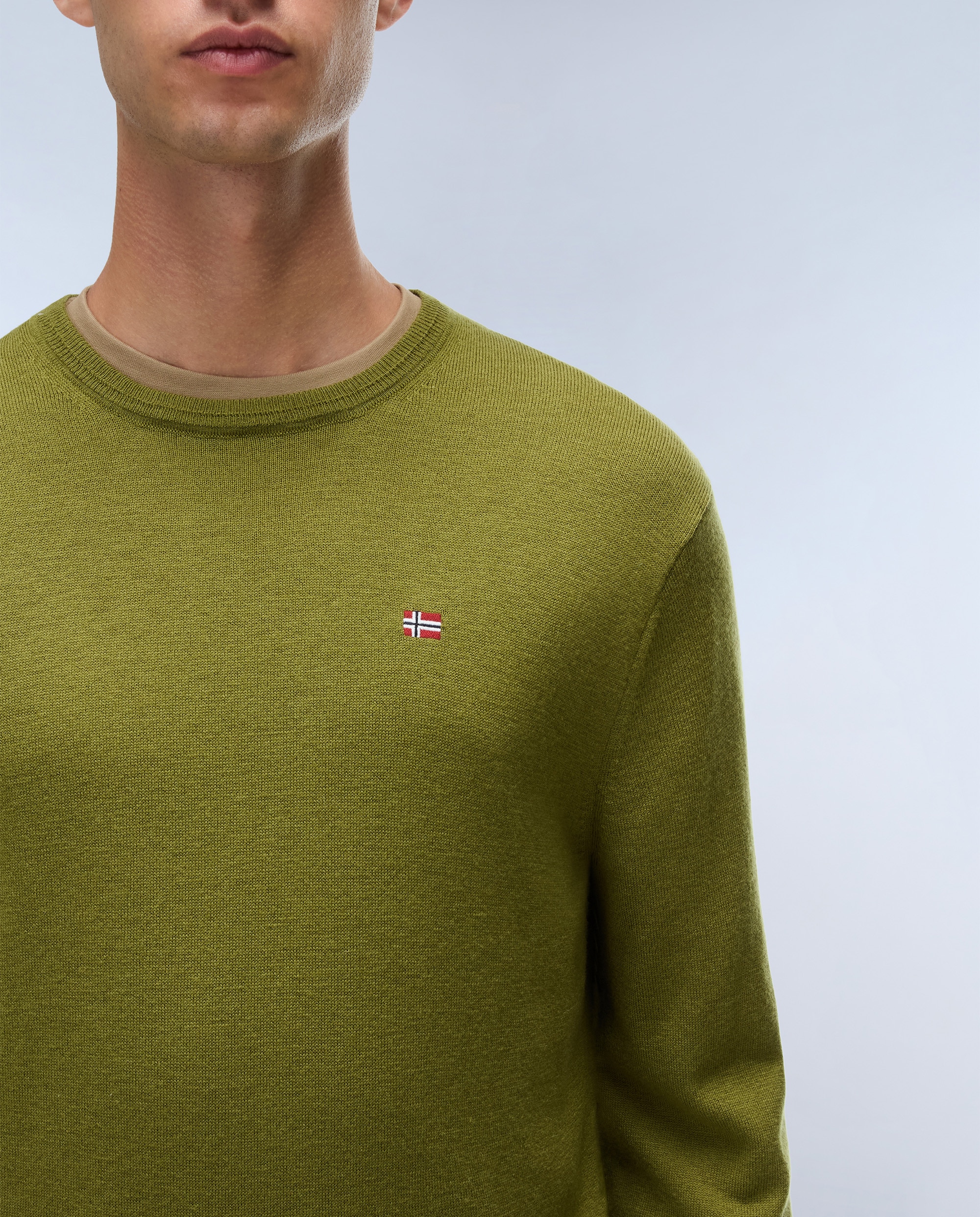 Jersey de hombre damavand c 4 de cuello redondo - Napapijri - Verde claro / Pistacho Verde claro / Pistacho-3