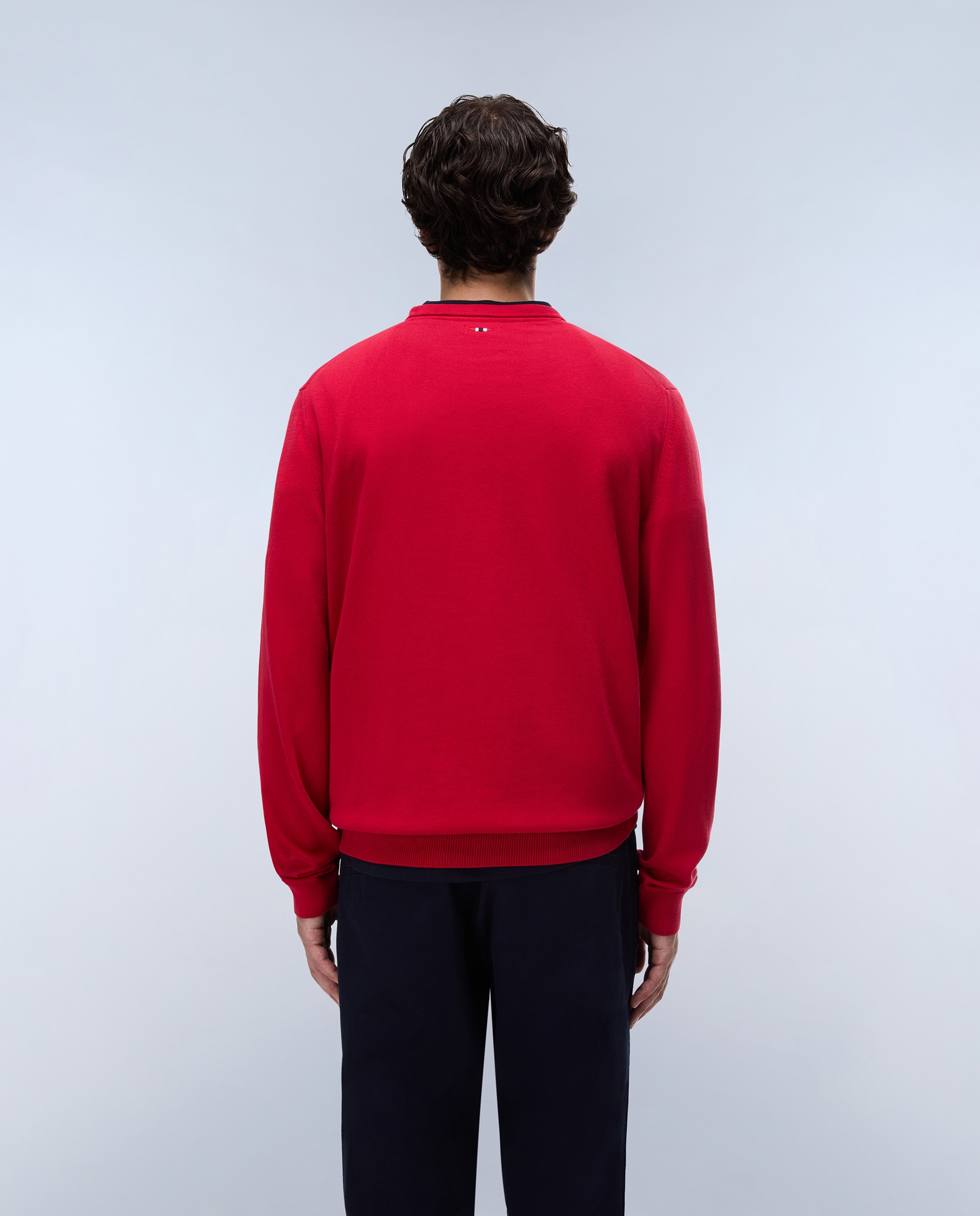 Jersey de algodón droz de hombre azul marino de cuello redondo - Napapijri - Naranja Naranja-2