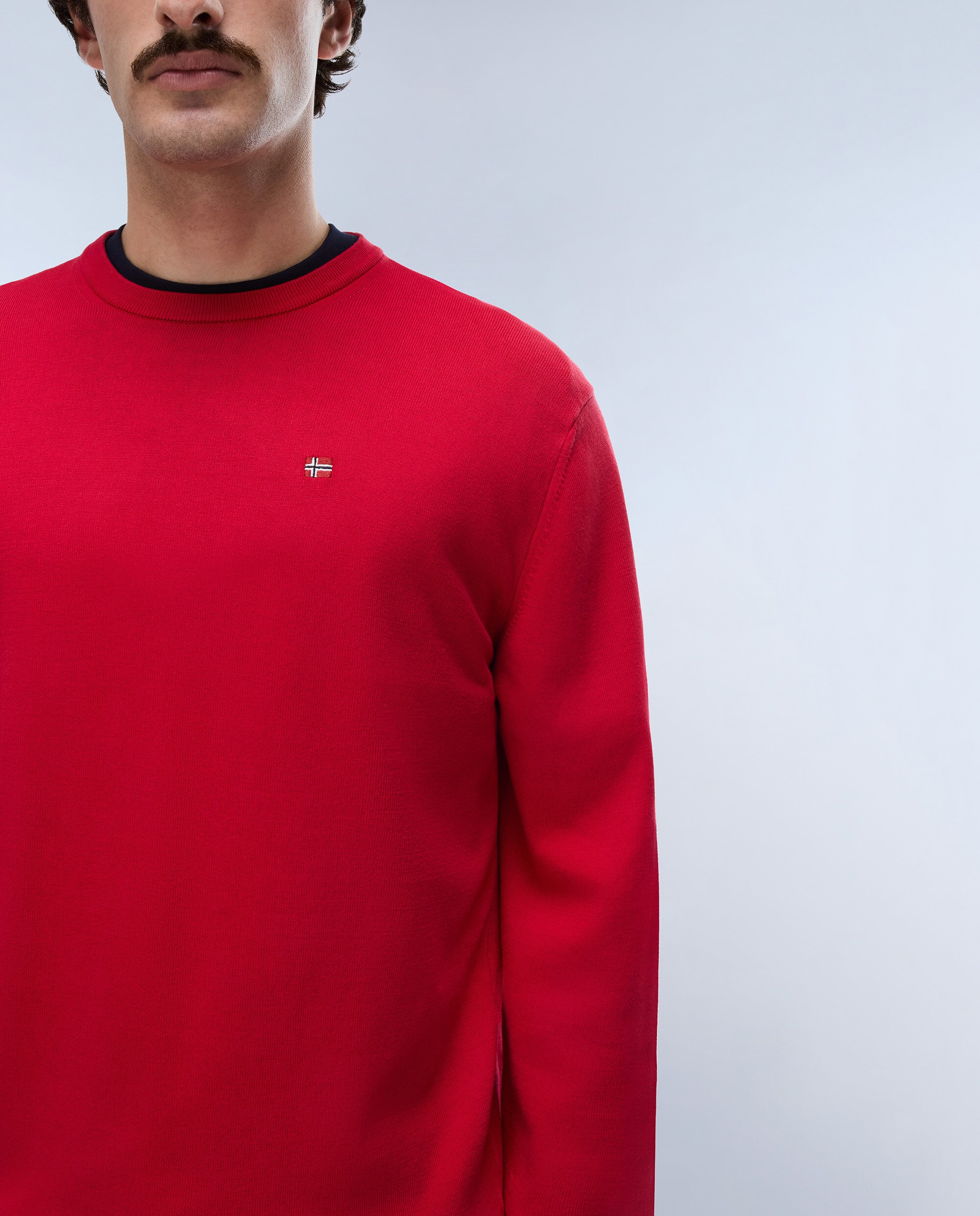 Jersey de algodón droz de hombre azul marino de cuello redondo - Napapijri - Naranja Naranja-3