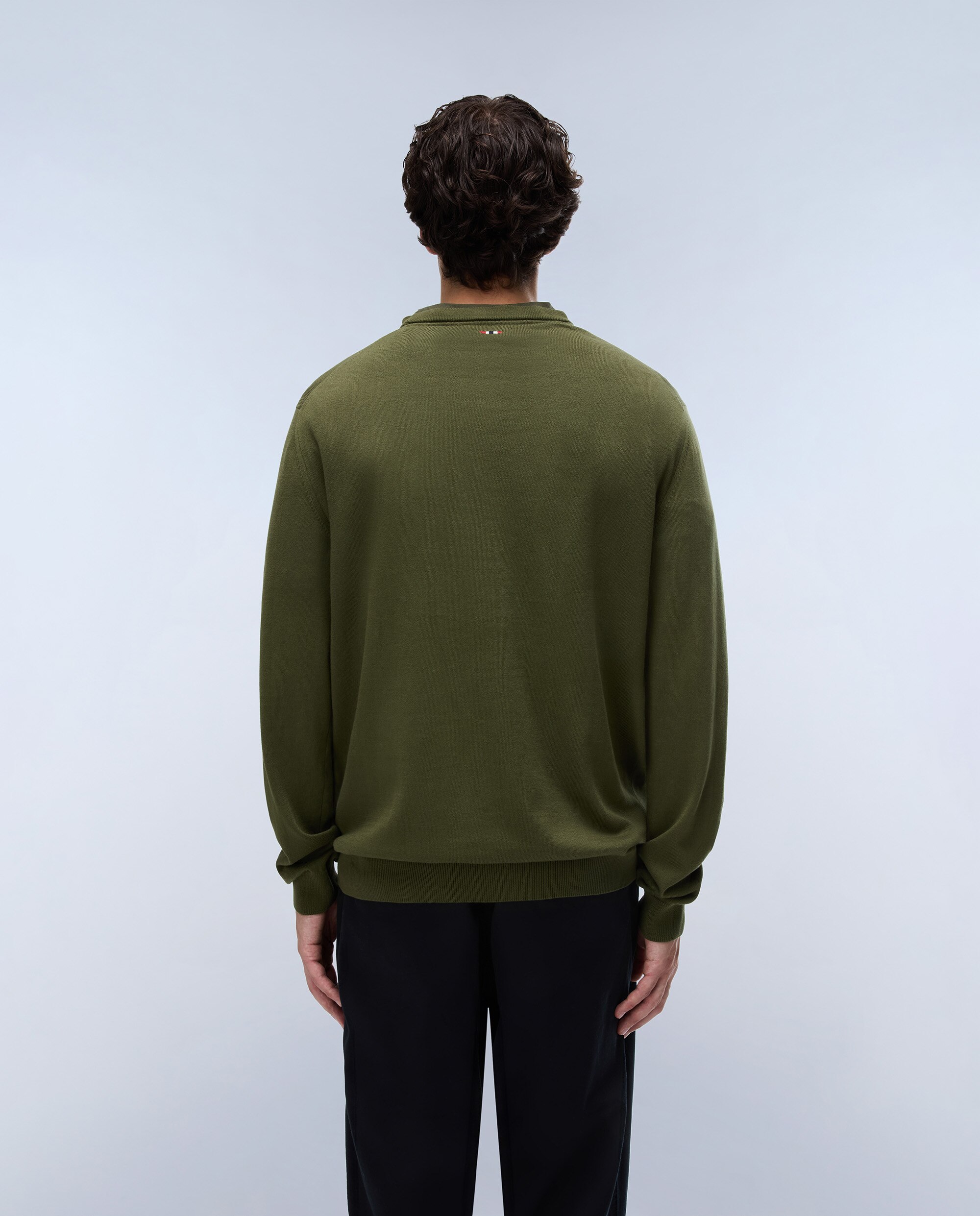 Jersey de algodón droz de hombre azul marino de cuello redondo - Napapijri - Verde Oliva Verde Oliva-2
