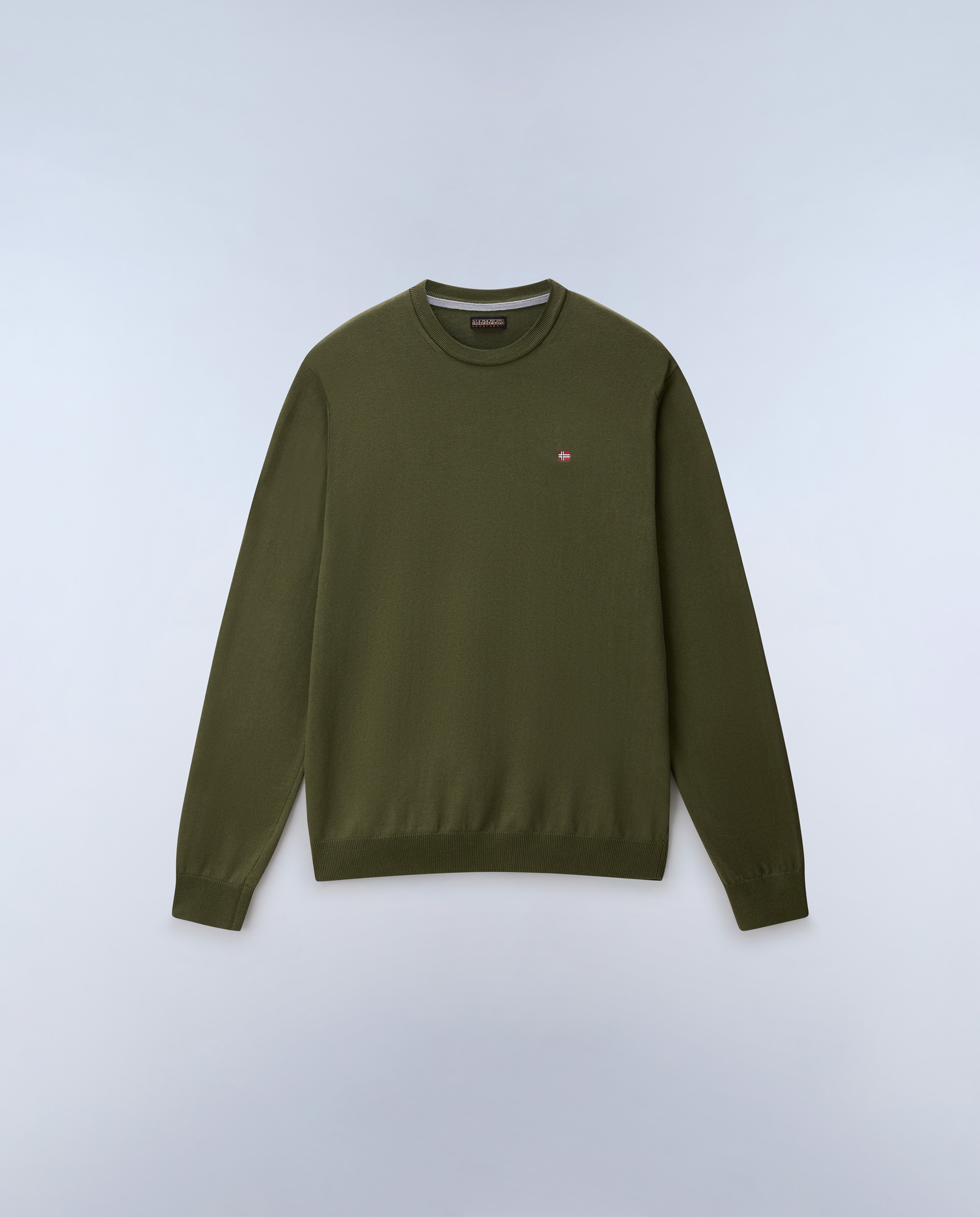 Jersey de algodón droz de hombre azul marino de cuello redondo - Napapijri - Verde Oliva Verde Oliva-5