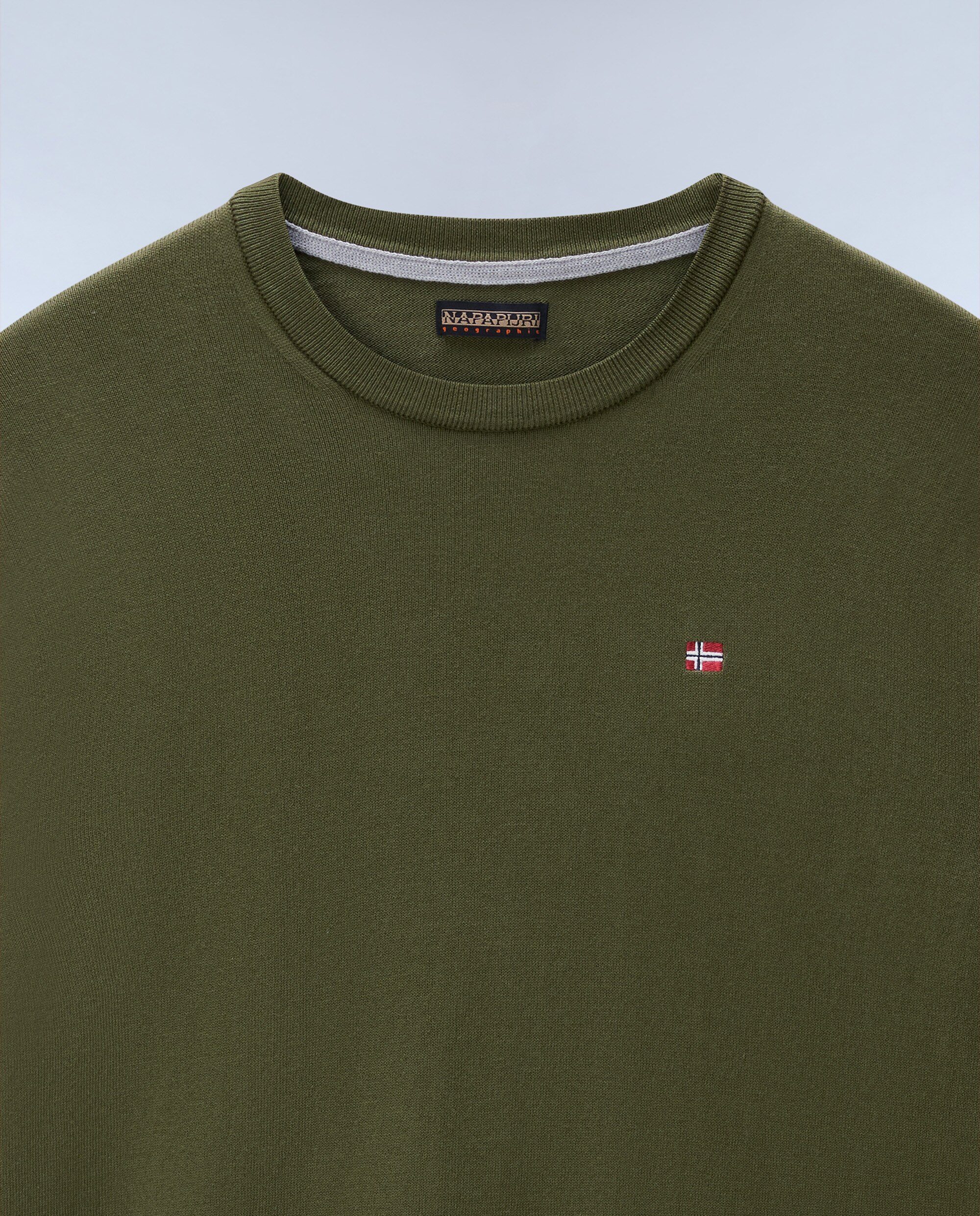 Jersey de algodón droz de hombre azul marino de cuello redondo - Napapijri - Verde Oliva Verde Oliva-6