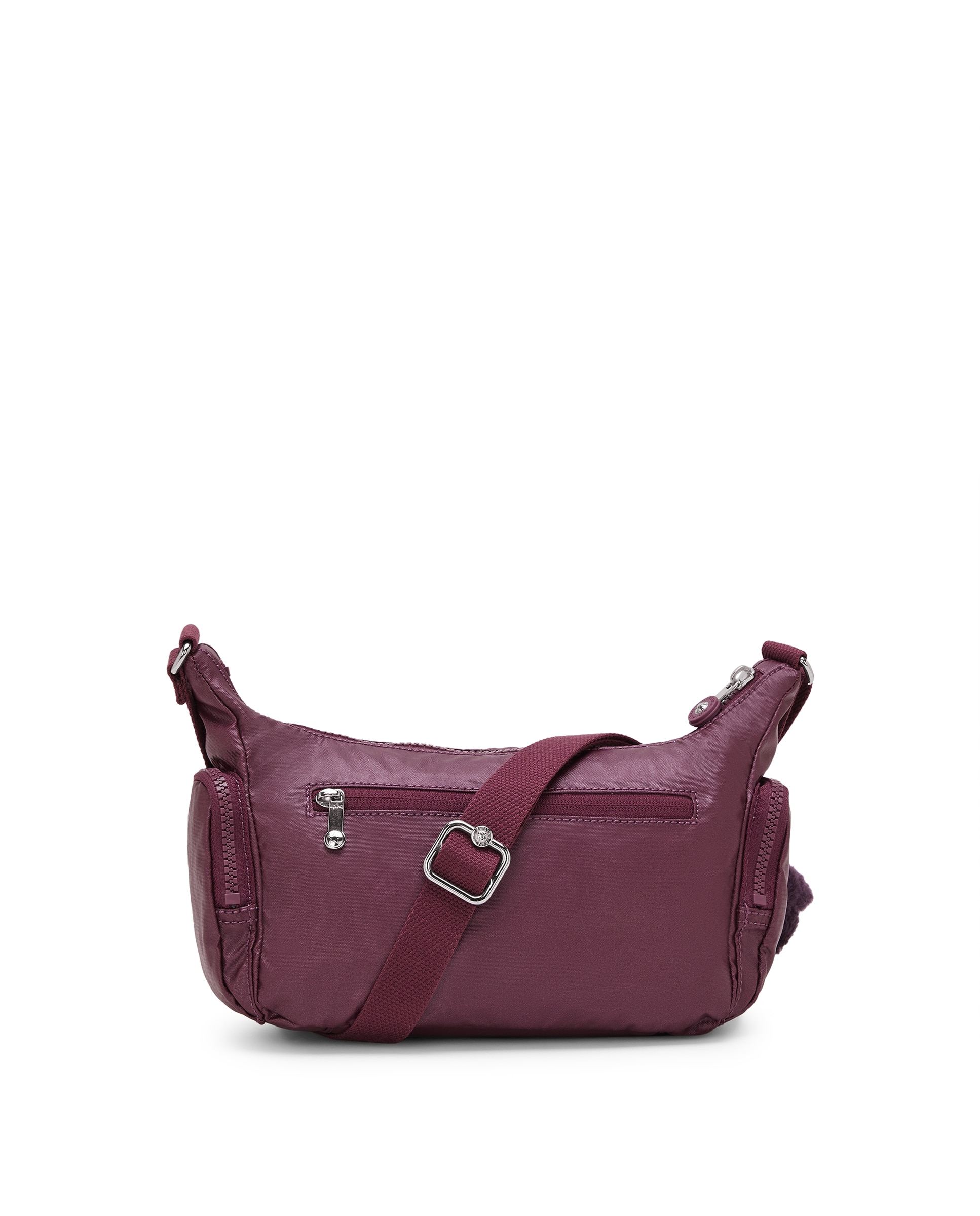 Bandolera pequeña de mujer con bolsillos externos y asa regulable - Kipling - Magenta Magenta-3