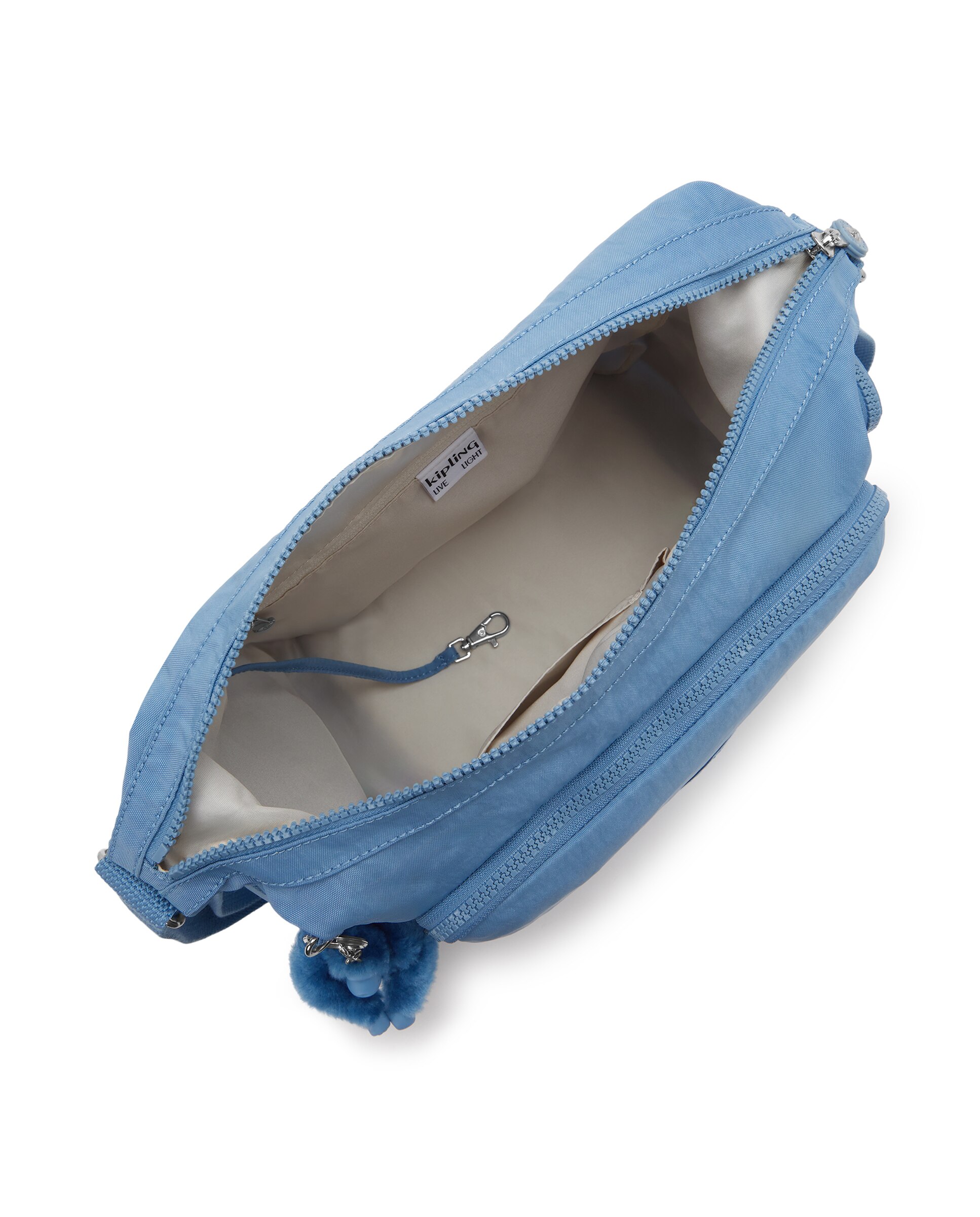 Bandolera grande de mujer con bolsillos externos y asa regulable - Kipling - Azul celeste Azul celeste-2