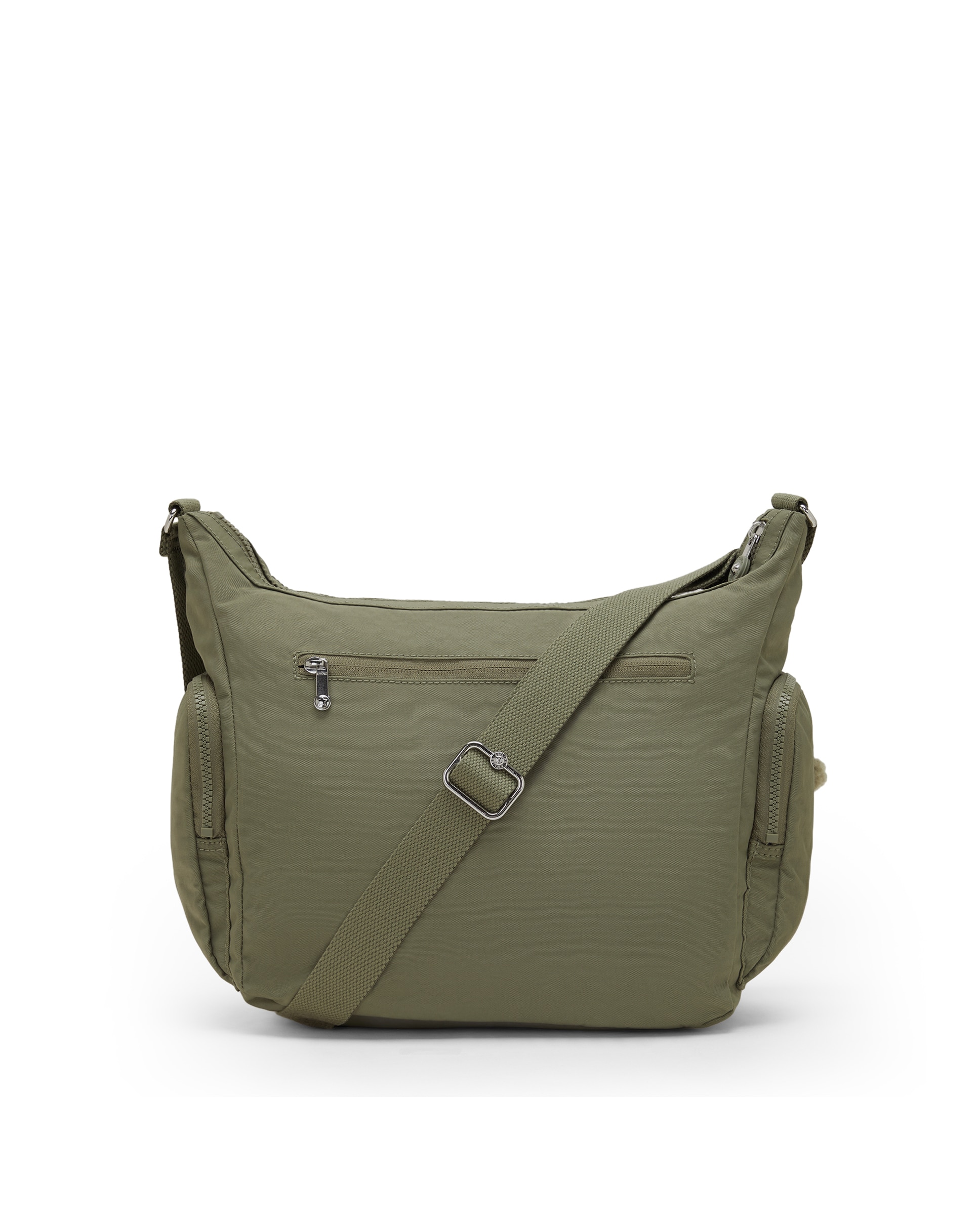 Bandolera grande de mujer con bolsillos externos y asa regulable - Kipling - Verde Oliva Verde Oliva-3