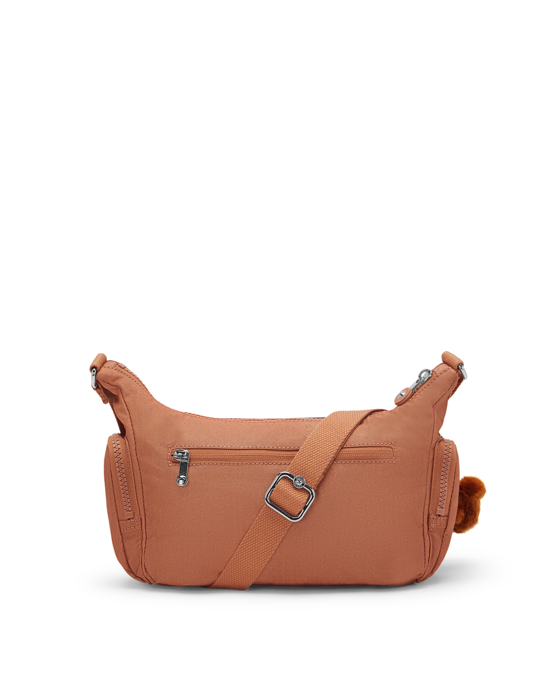 Bandolera pequeña de mujer con bolsillos externos y asa regulable - Kipling - Marrón claro Marrón claro-3