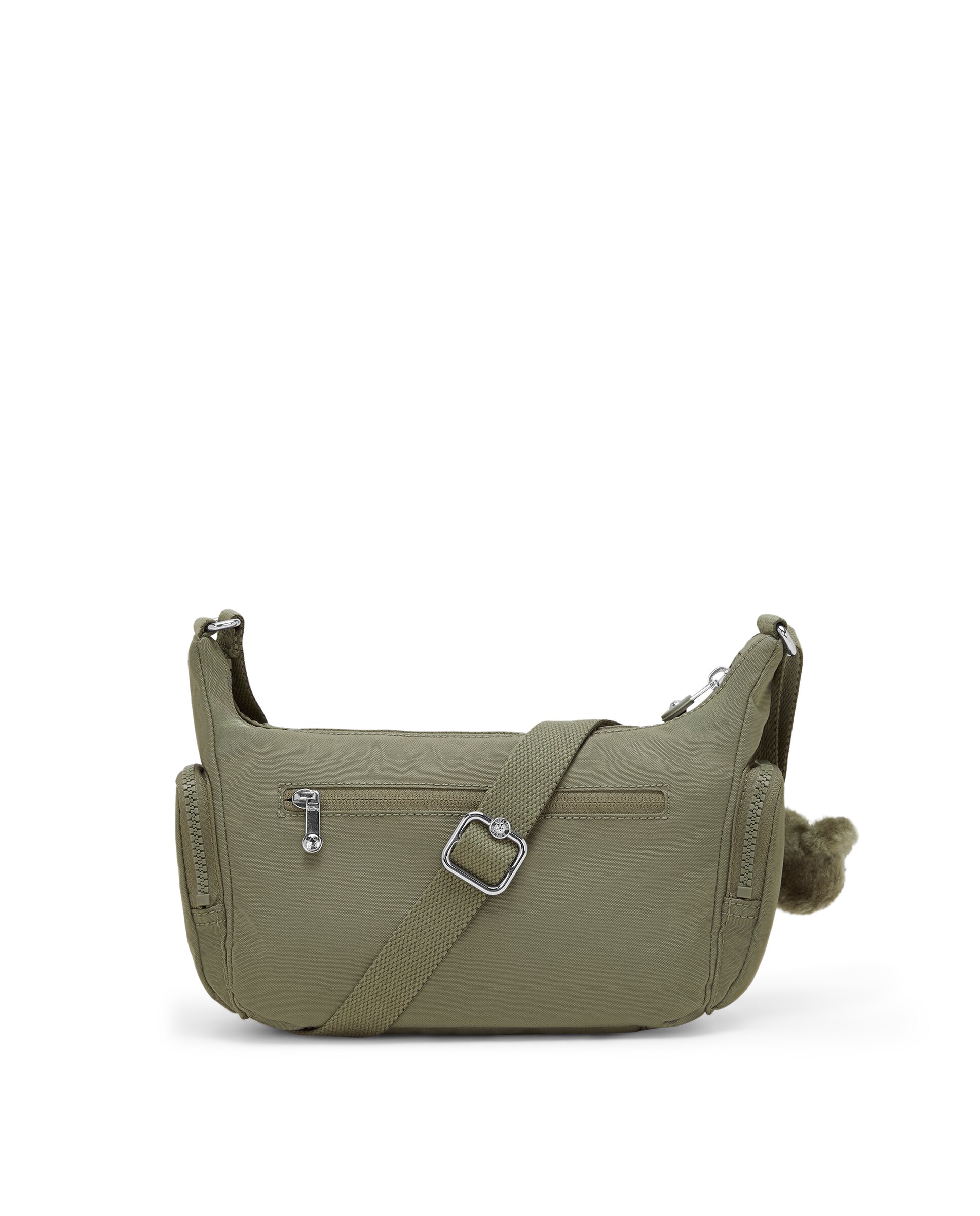 Bandolera pequeña de mujer con bolsillos externos y asa regulable - Kipling - Verde Oliva Verde Oliva-3
