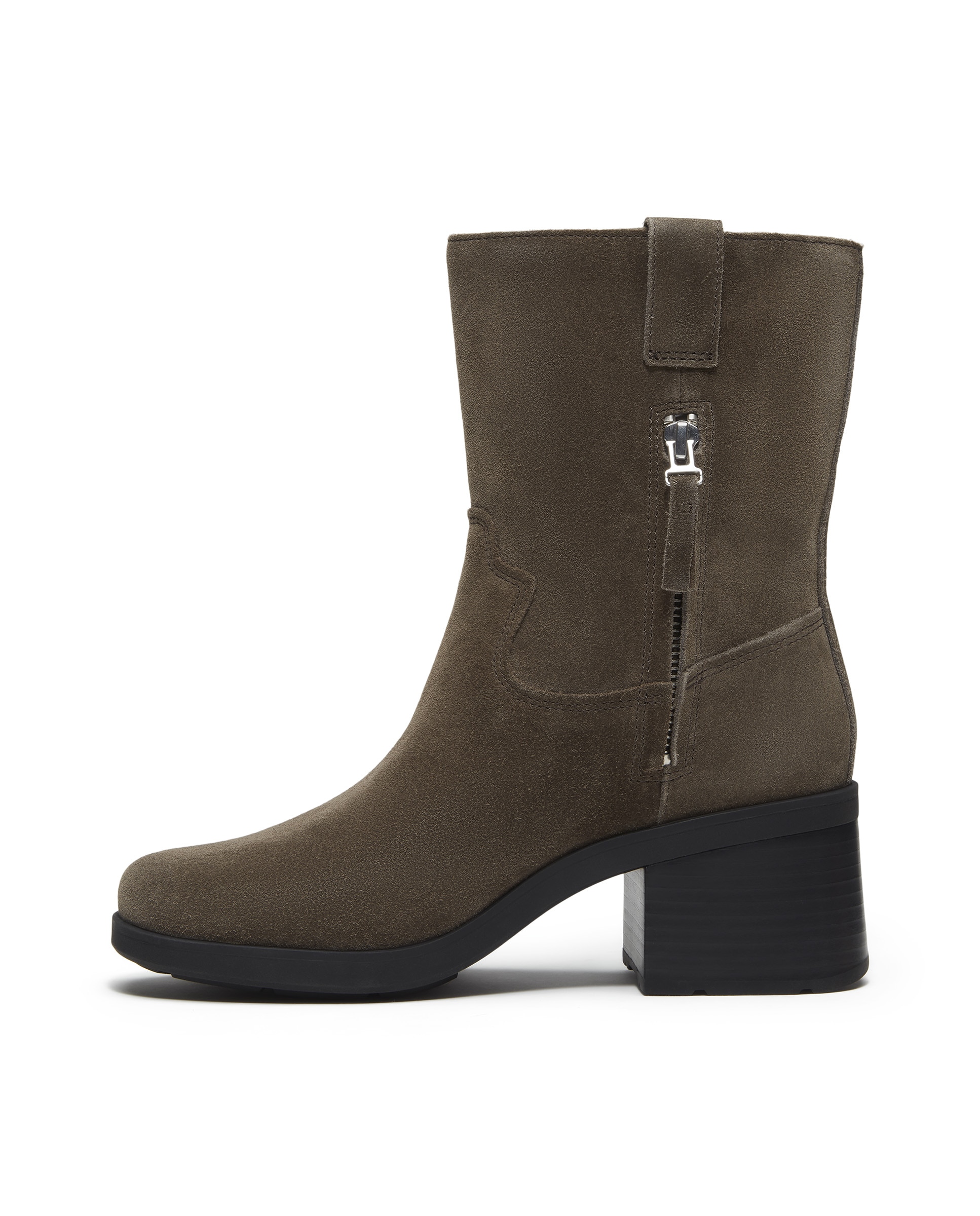 Imagen 0 de Botines con cremallera lateral de mujer en cuero premium Marrón oscuro