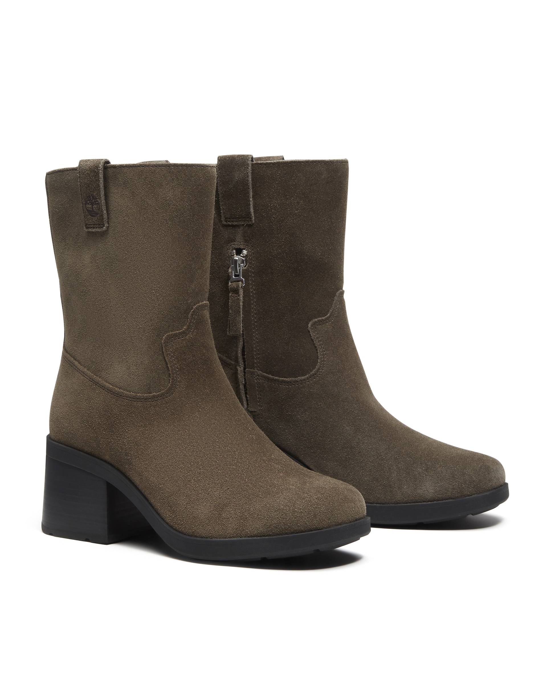 Botines con cremallera lateral de mujer en cuero premium - Timberland - Marrón oscuro Marrón oscuro-4