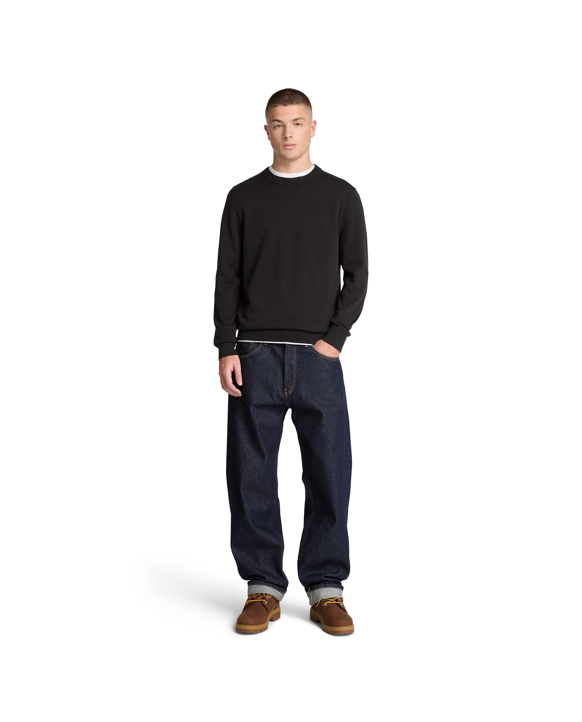 Jersey de hombre de cuello redondo de algodón williams river - Timberland - Negro Negro-2