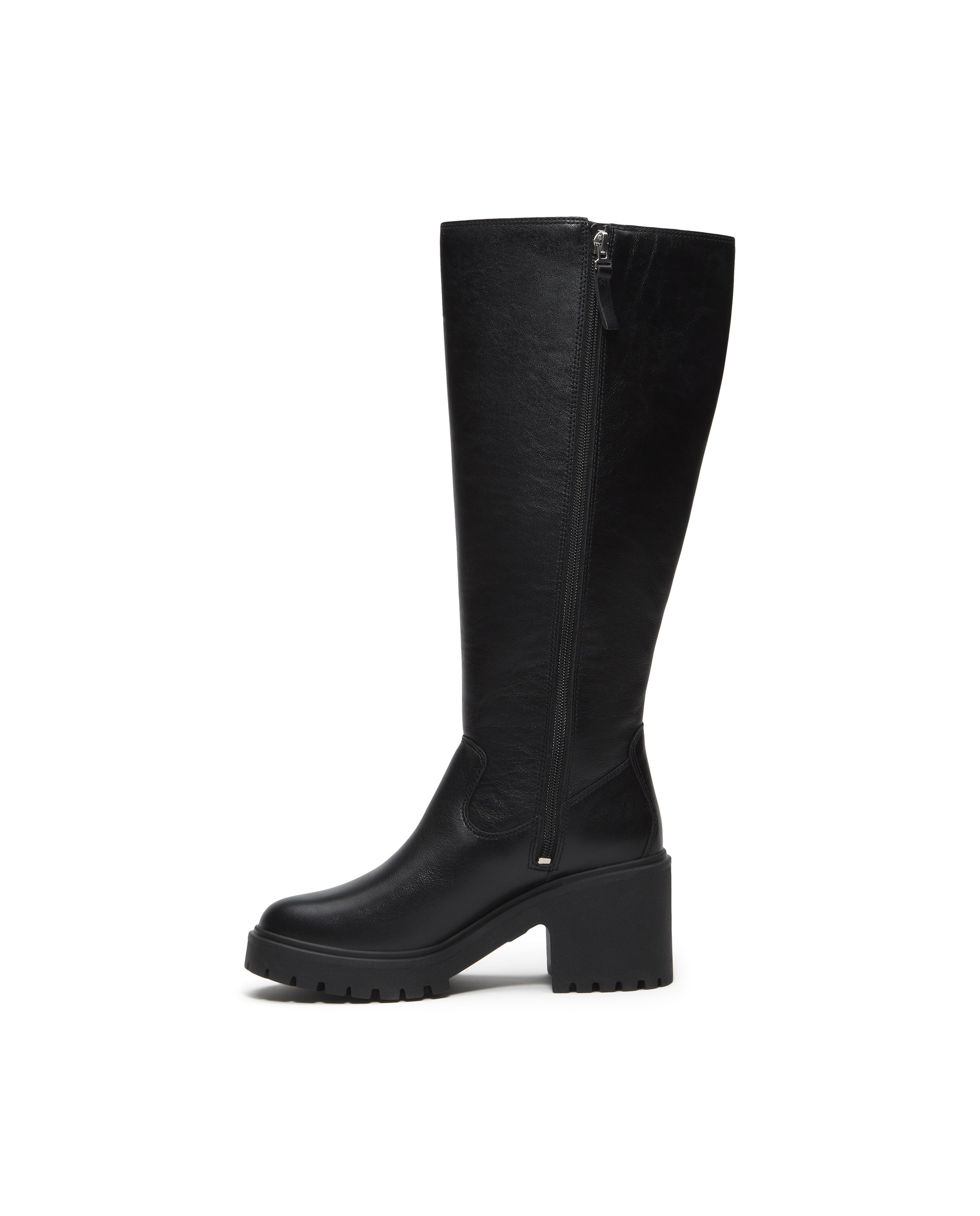 Imagen 0 de Botines con cremallera de mujer en cuero premium Negro