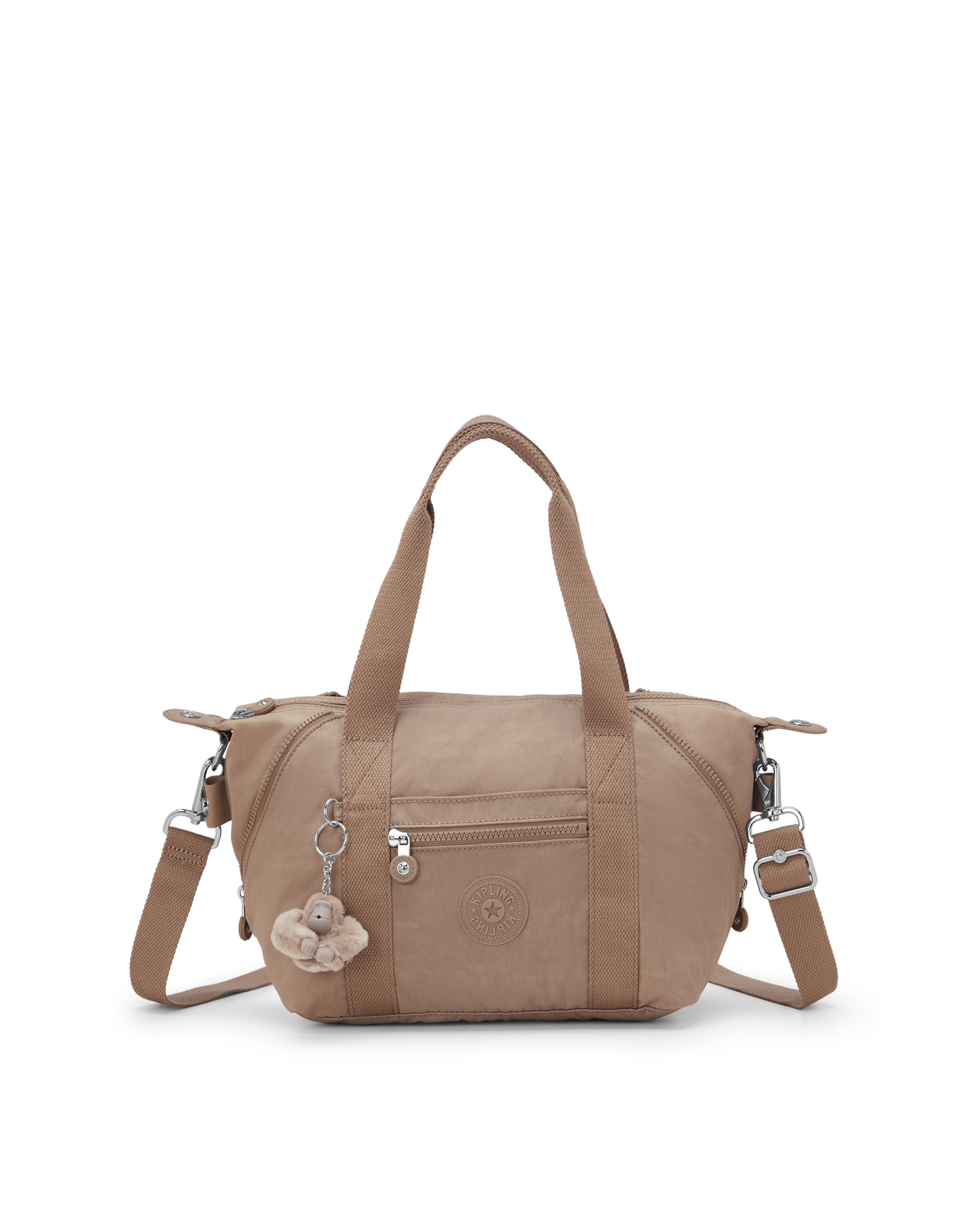 Shopper pequeño con cremallera y asa bandolera extraíble - Kipling - Beige Beige-1