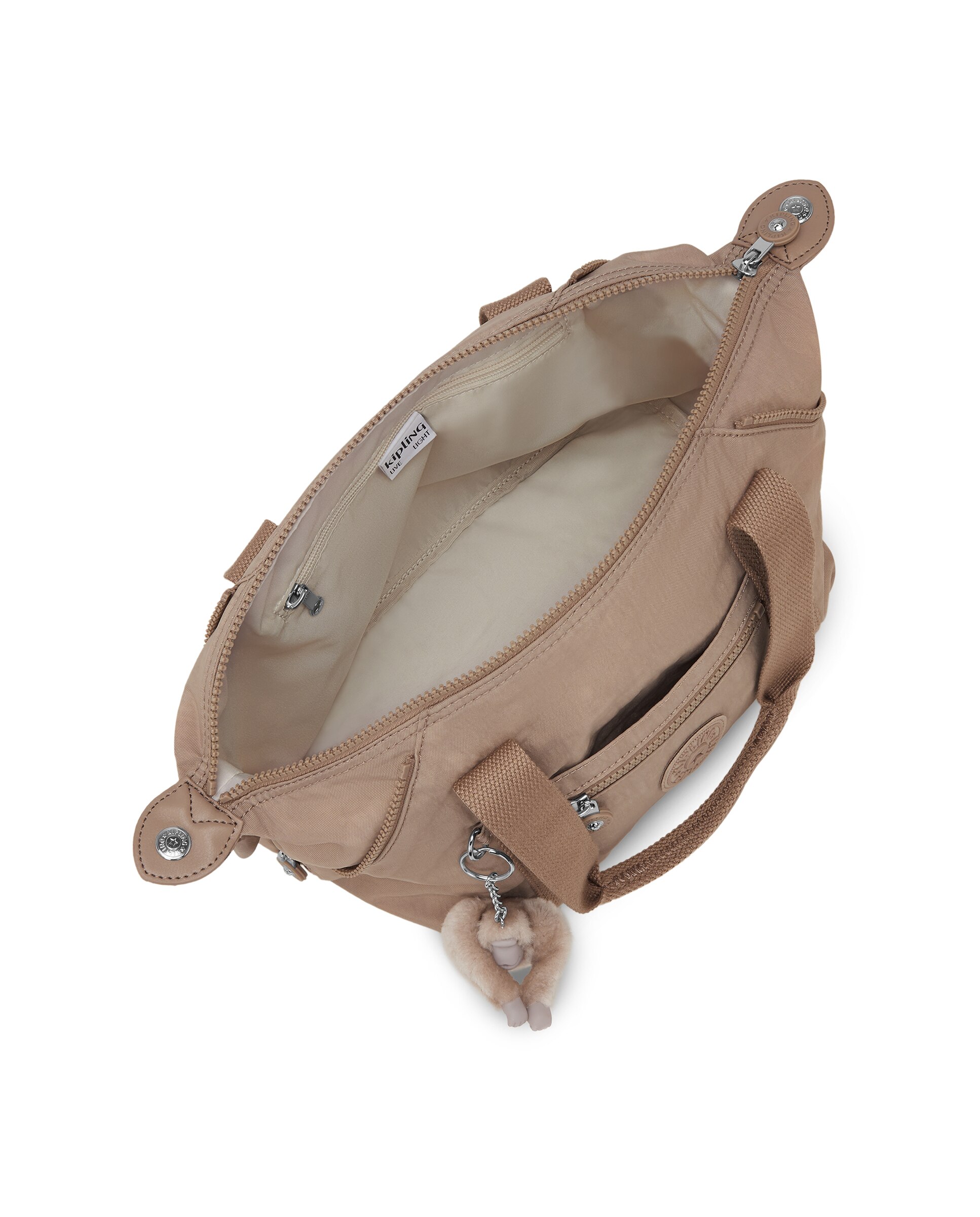 Shopper pequeño con cremallera y asa bandolera extraíble - Kipling - Beige Beige-2