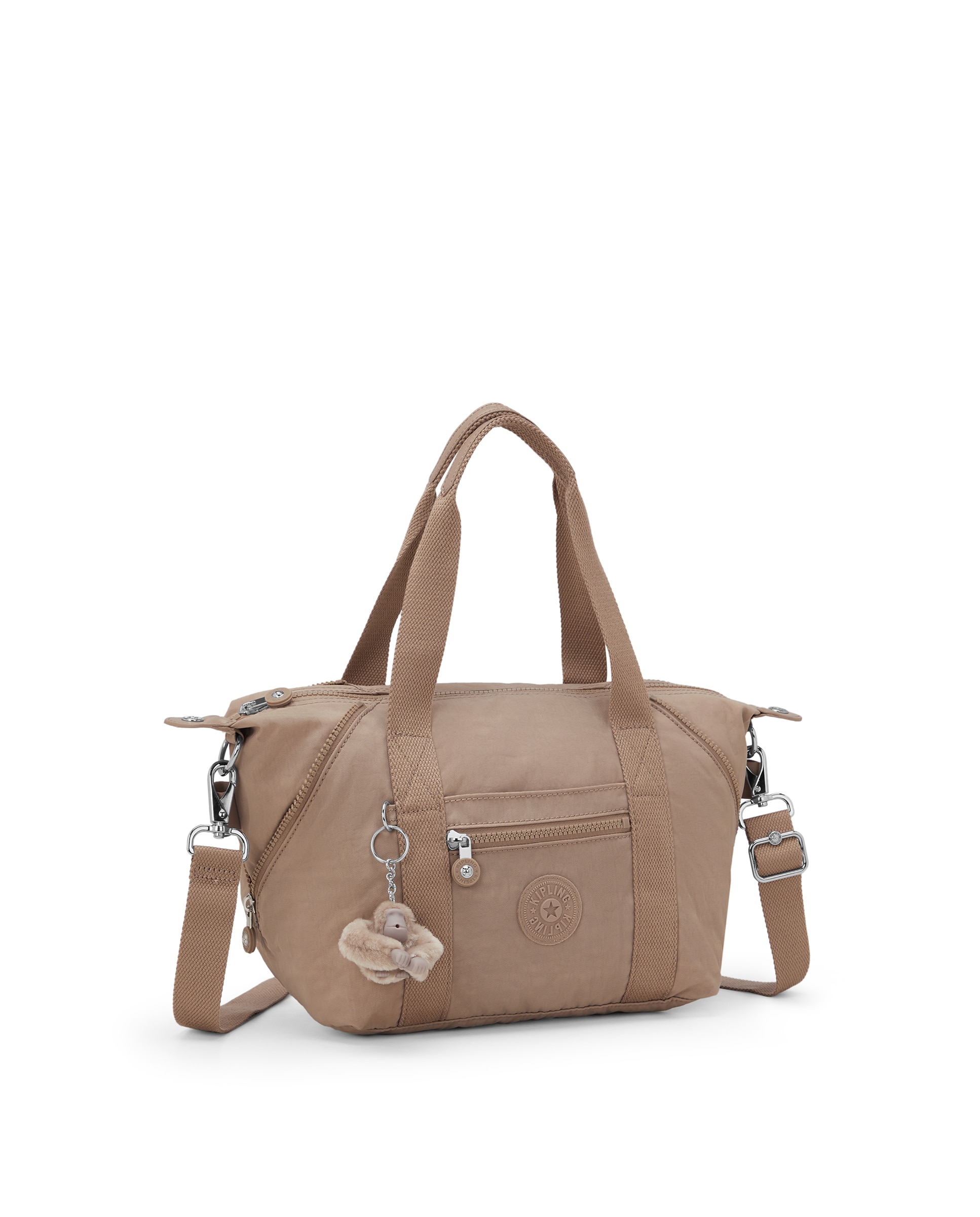 Shopper pequeño con cremallera y asa bandolera extraíble - Kipling - Beige Beige-4