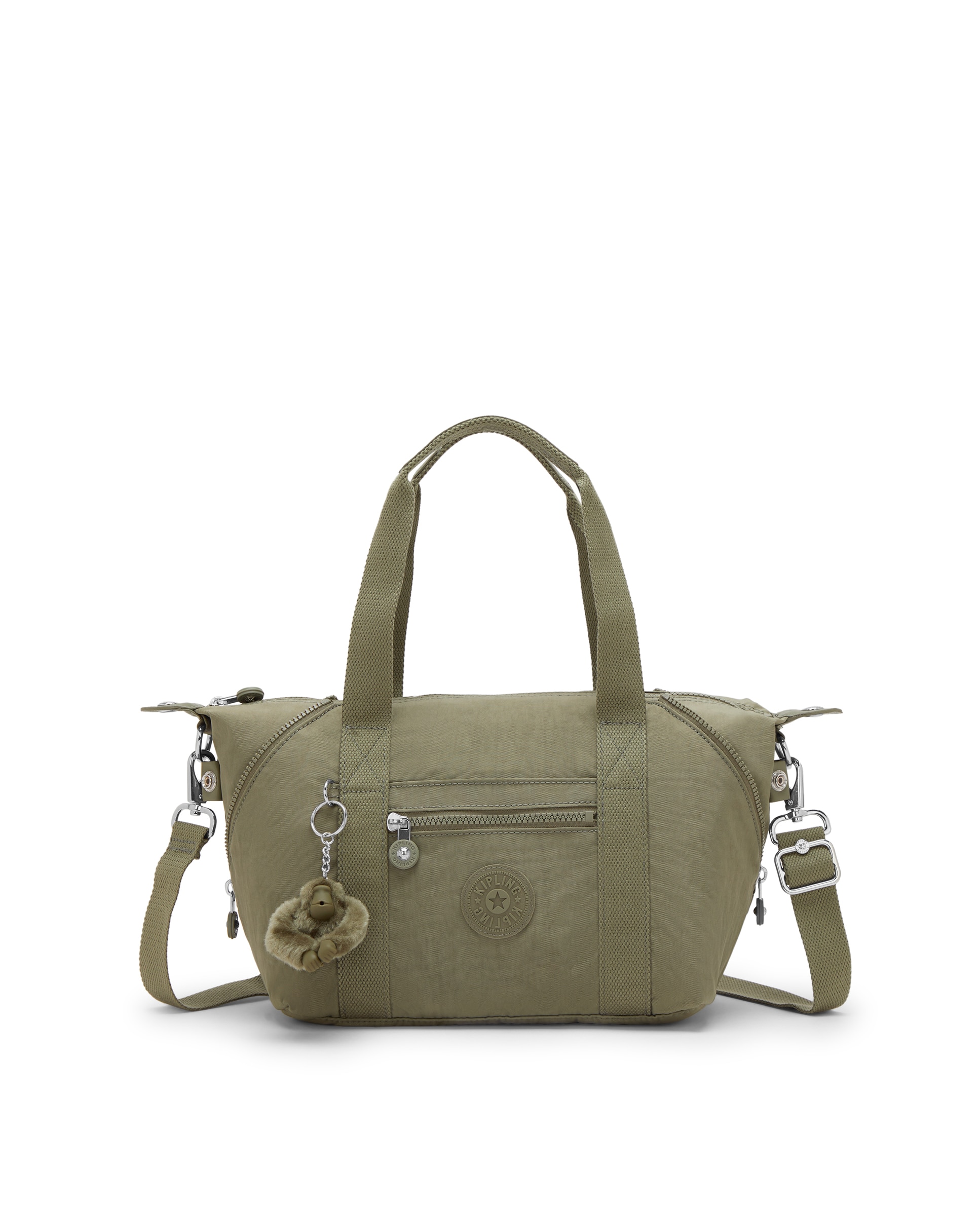 Shopper pequeño con cremallera y asa bandolera extraíble - Kipling - Verde Oliva Verde Oliva-1