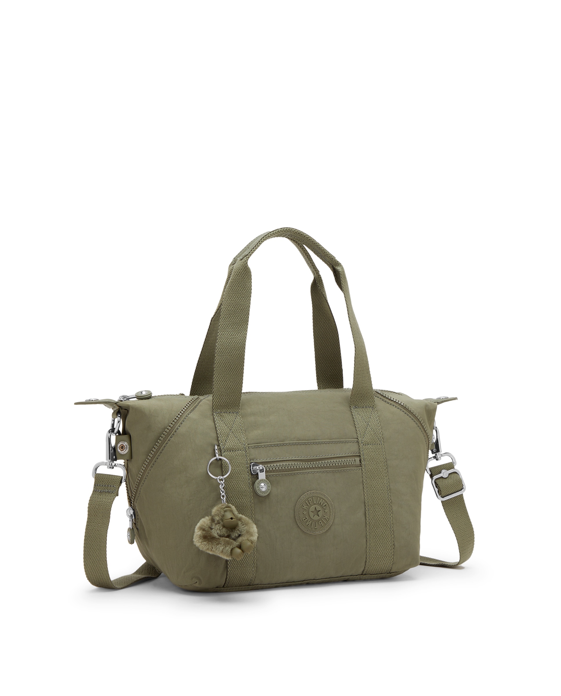 Shopper pequeño con cremallera y asa bandolera extraíble - Kipling - Verde Oliva Verde Oliva-4
