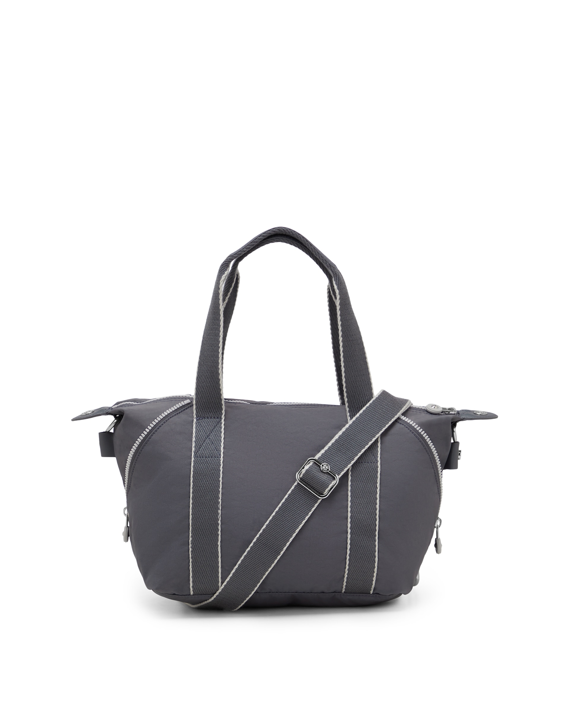 Shopper pequeño con cremallera y asa bandolera extraíble - Kipling - Gris Gris-3