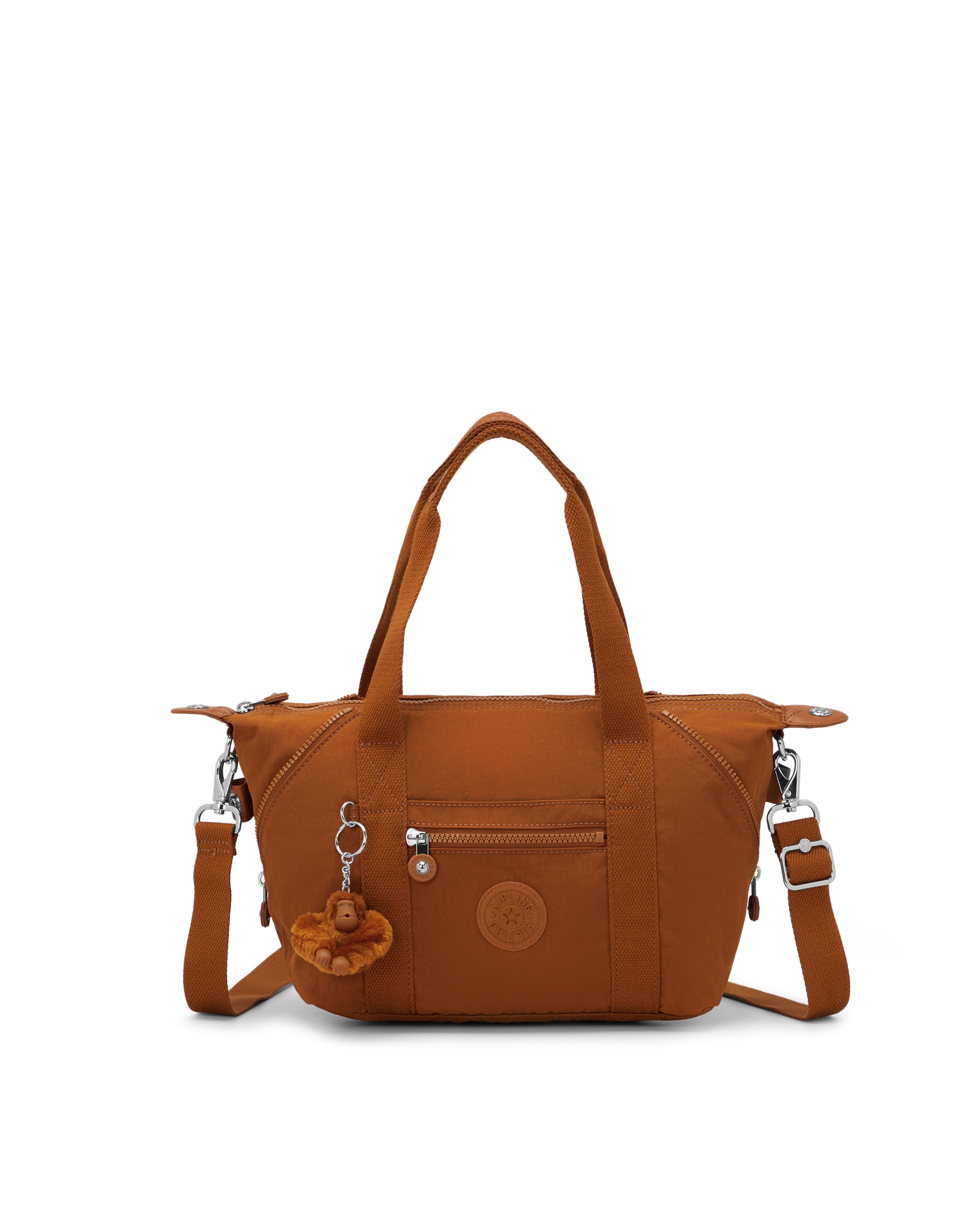 Shopper pequeño con cremallera y asa bandolera extraíble - Kipling - Canela Canela-1