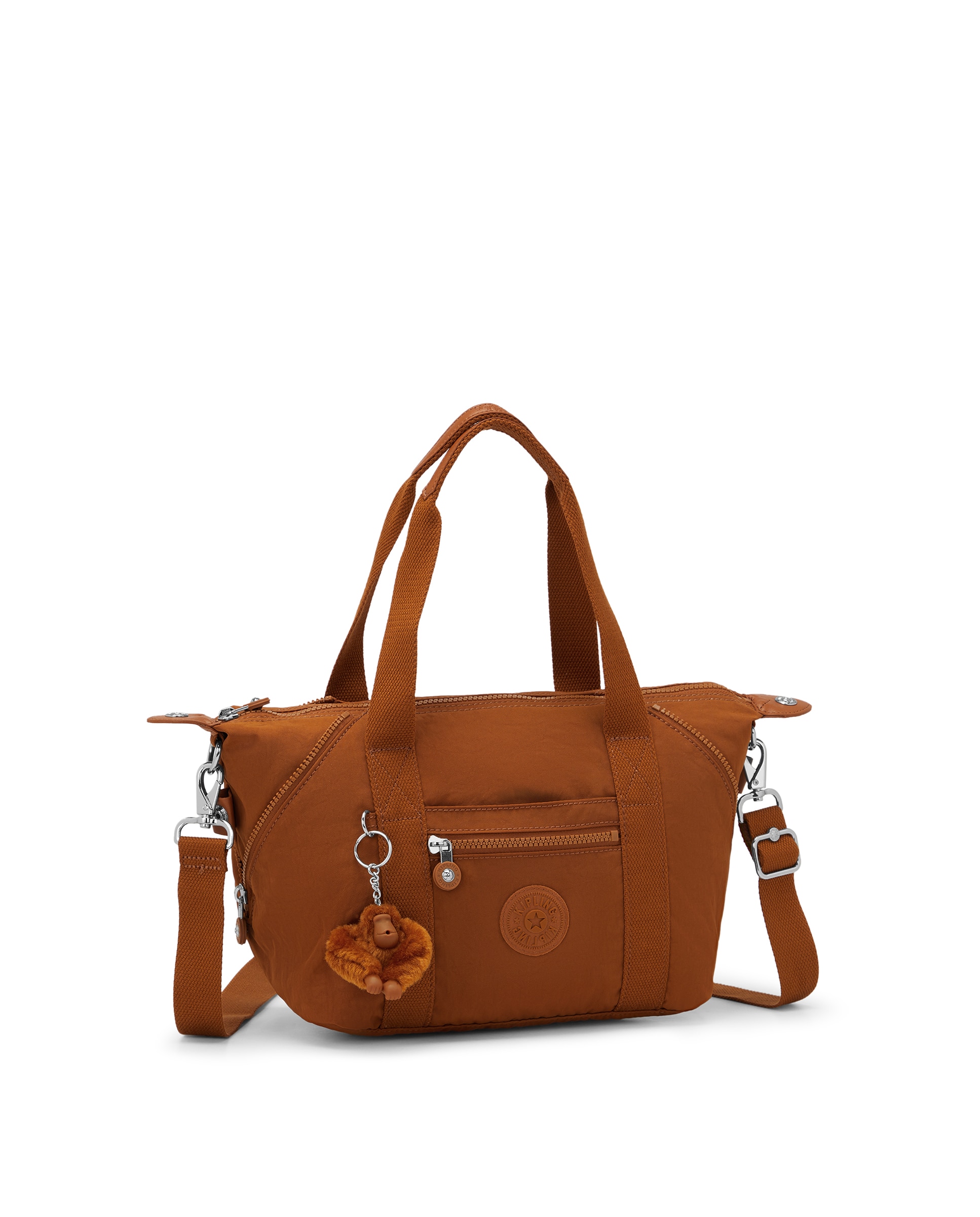 Shopper pequeño con cremallera y asa bandolera extraíble - Kipling - Canela Canela-4
