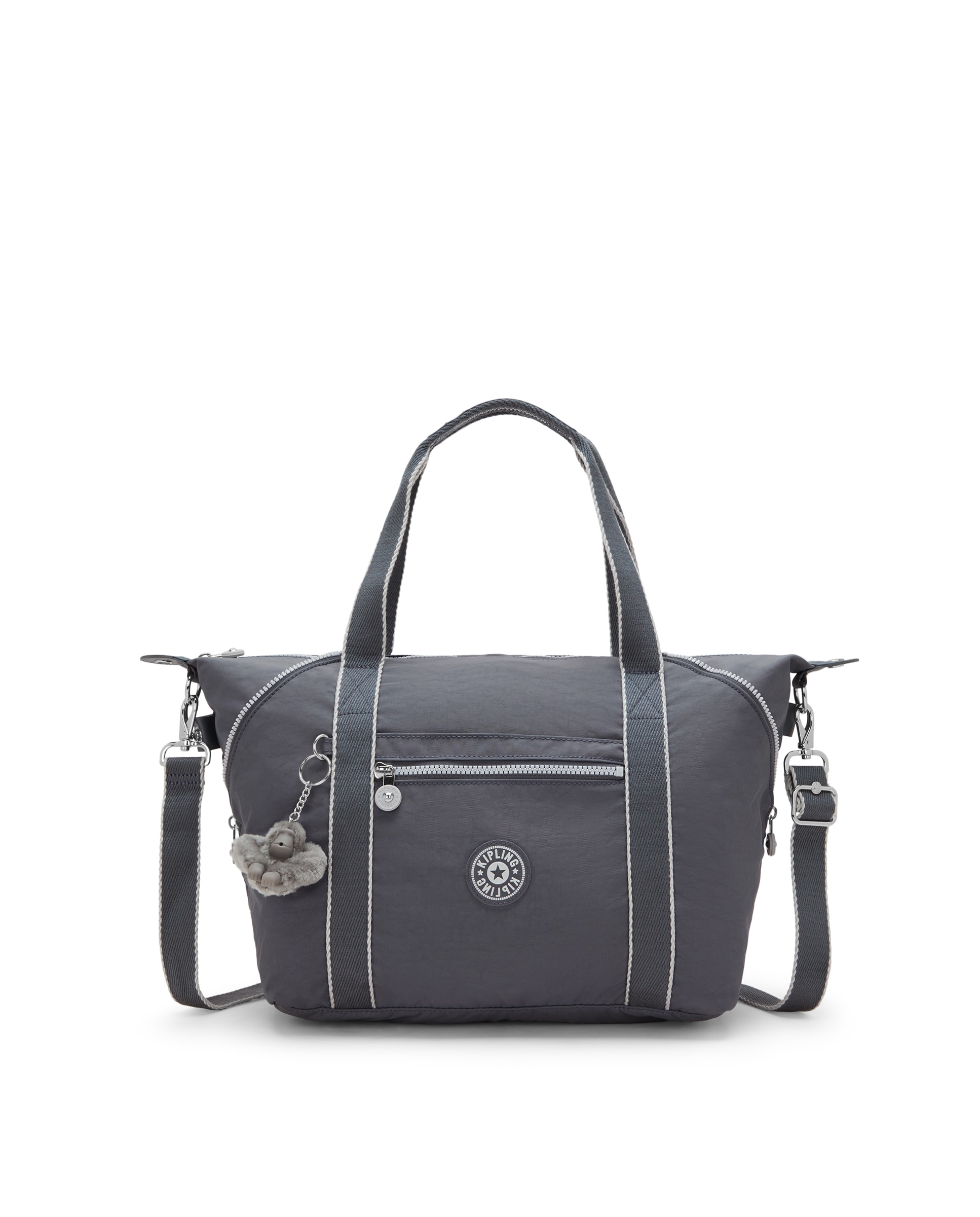Shopper mediano con cremallera y correa extraíble - Kipling - Gris Gris-1