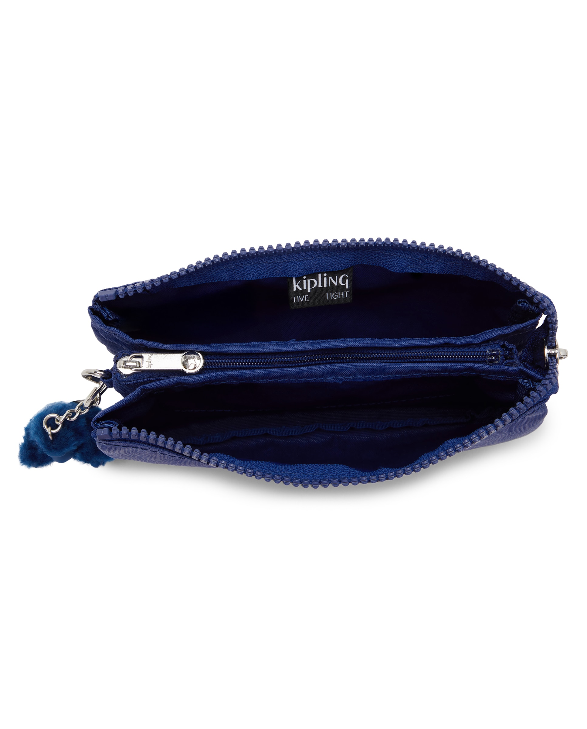 Monedero grande de mujer con cremallera y llavero - Kipling - Azul índigo Azul índigo-2