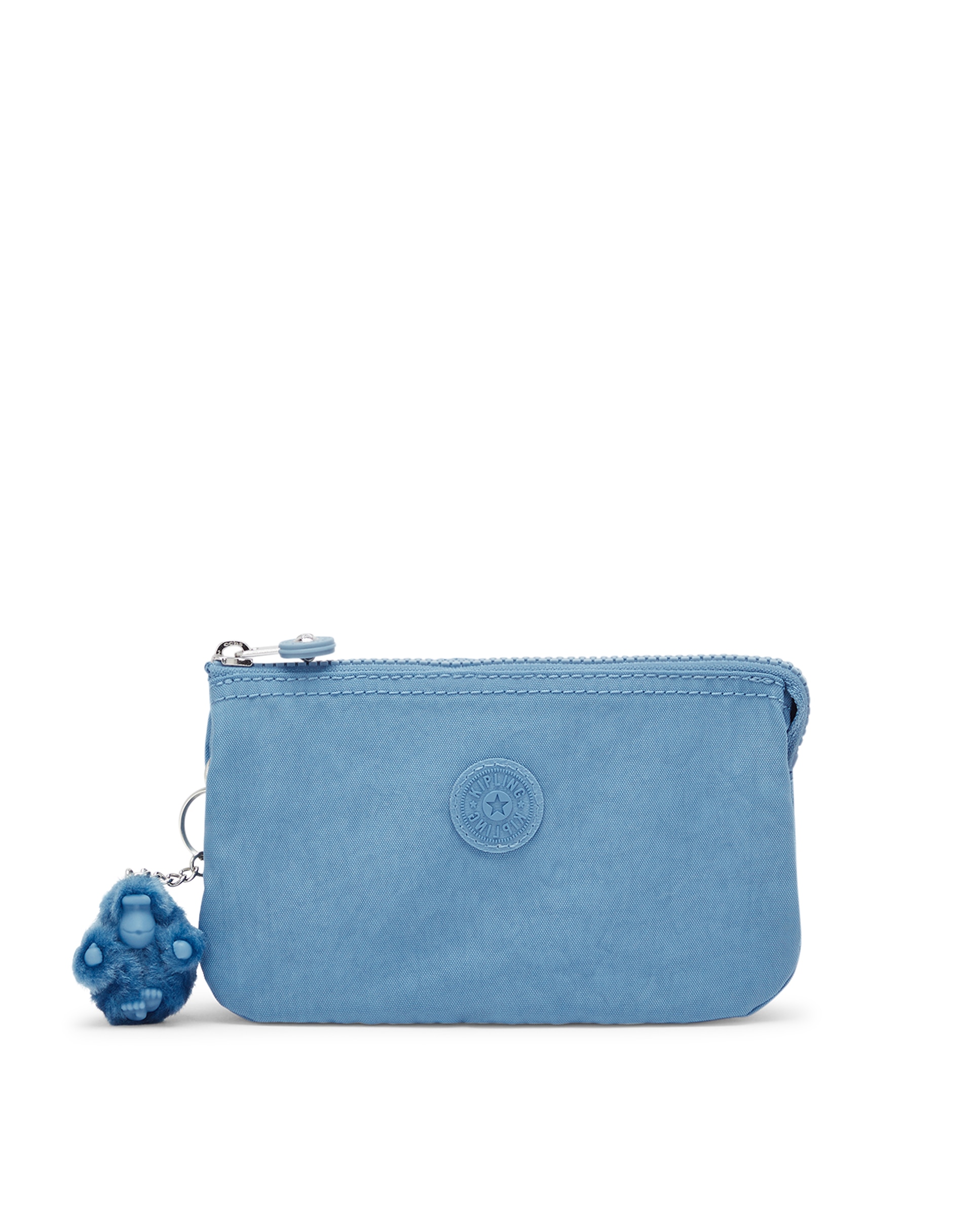Monedero grande de mujer con cremallera y llavero - Kipling - Azul celeste Azul celeste-1