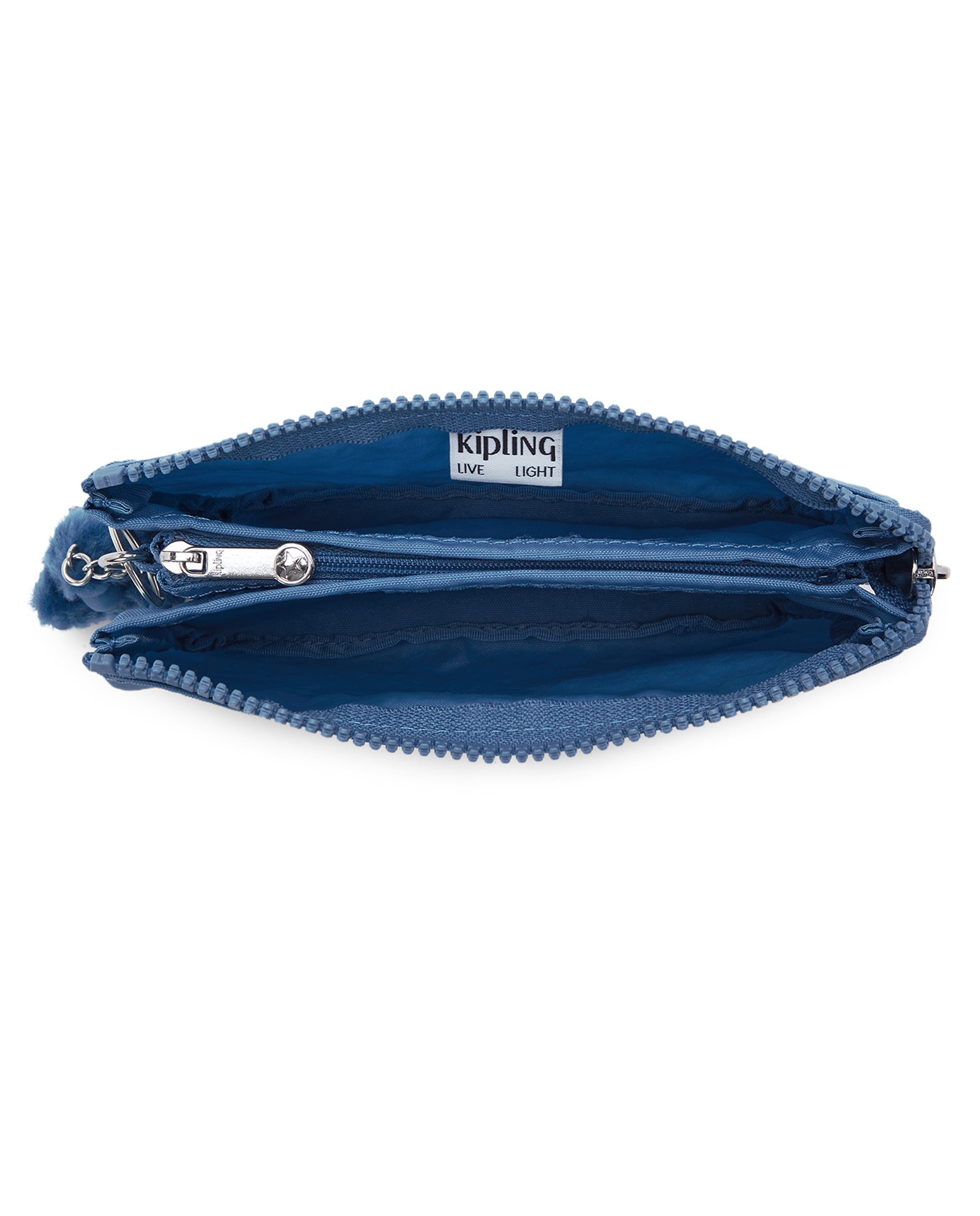 Monedero grande de mujer con cremallera y llavero - Kipling - Azul celeste Azul celeste-2