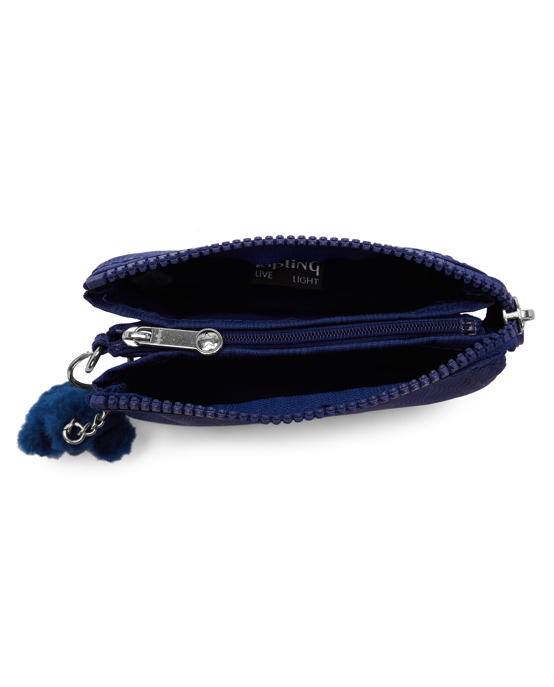 Monedero pequeño de mujer con cremallera y llavero - Kipling - Azul índigo Azul índigo-2