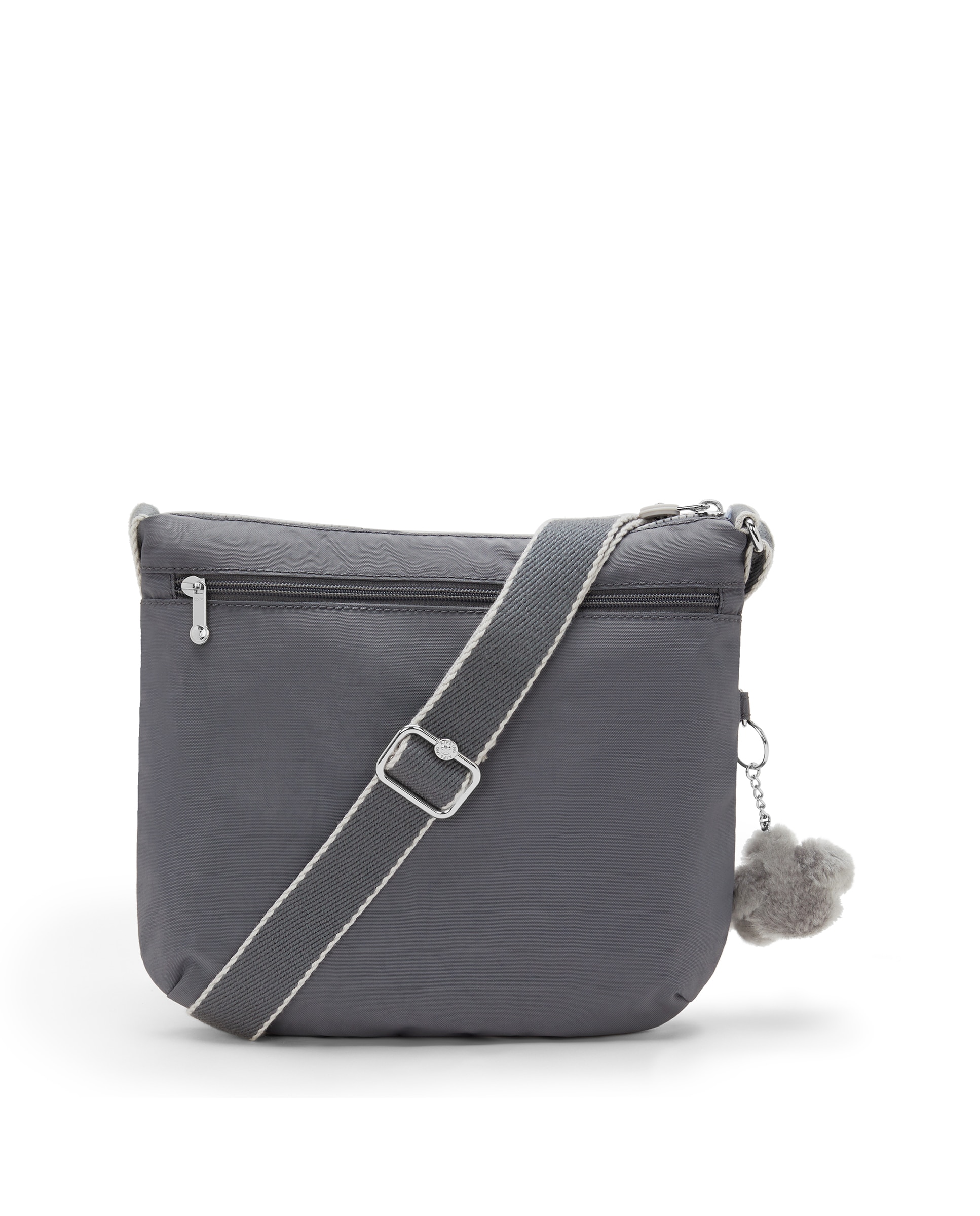 Bandolera de mujer con cremallera y asa regulable - Kipling - Gris Gris-3