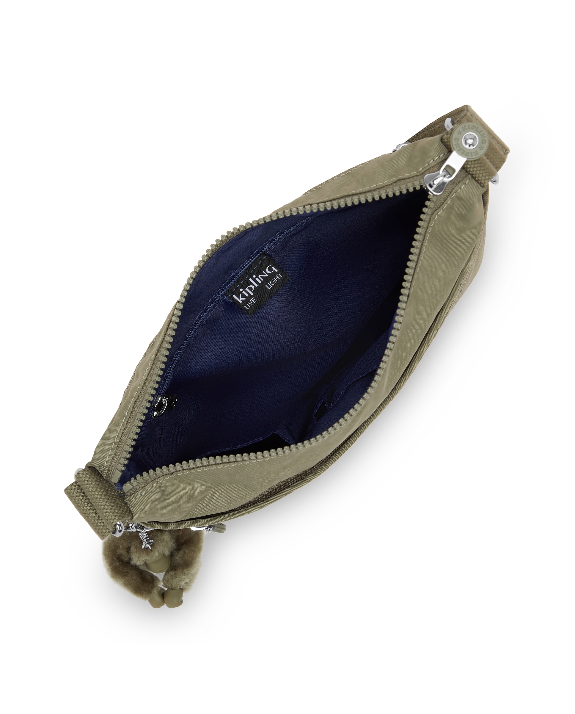 Bandolera de mujer con cremallera y asa regulable - Kipling - Verde Oliva Verde Oliva-2