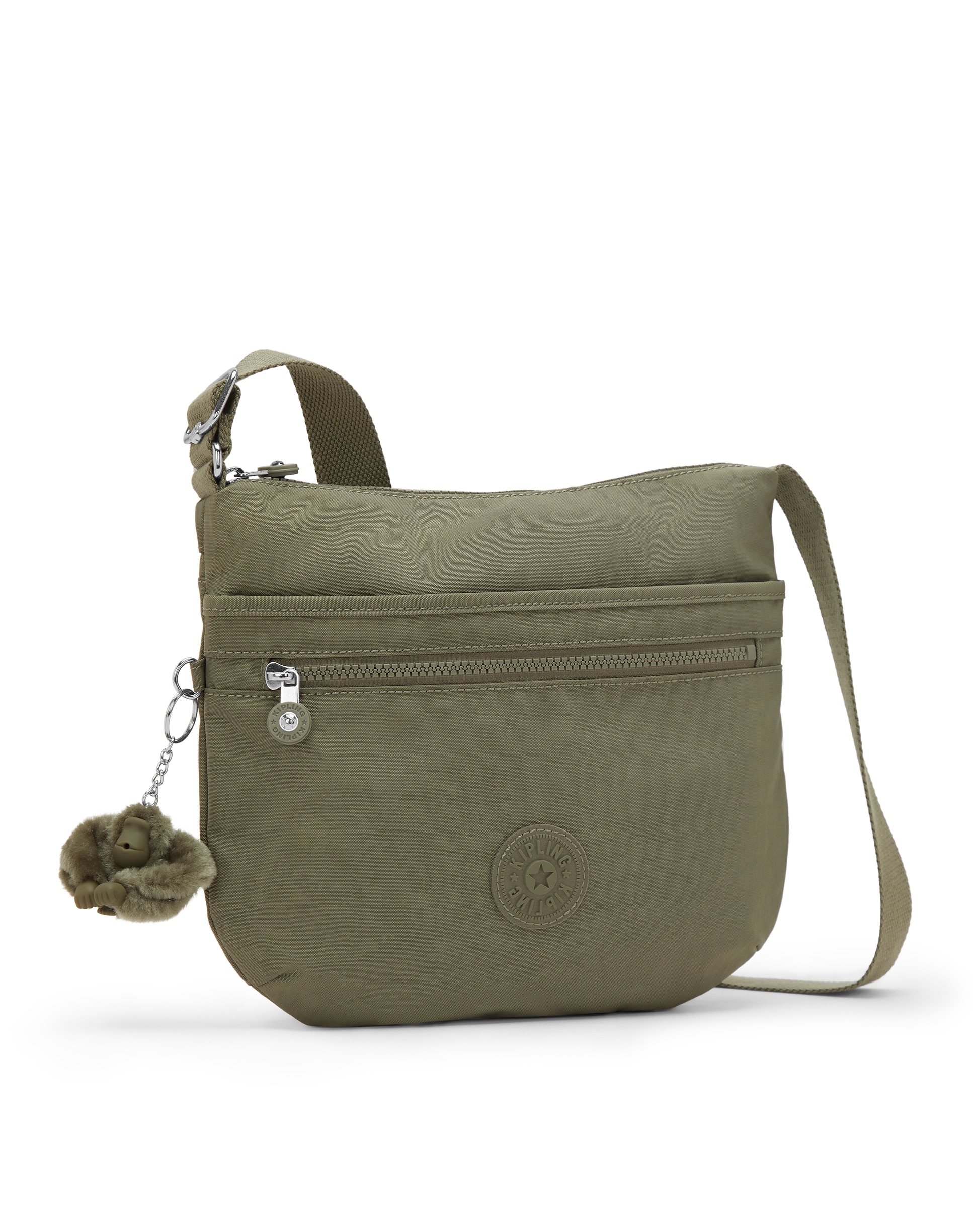 Bandolera de mujer con cremallera y asa regulable - Kipling - Verde Oliva Verde Oliva-4