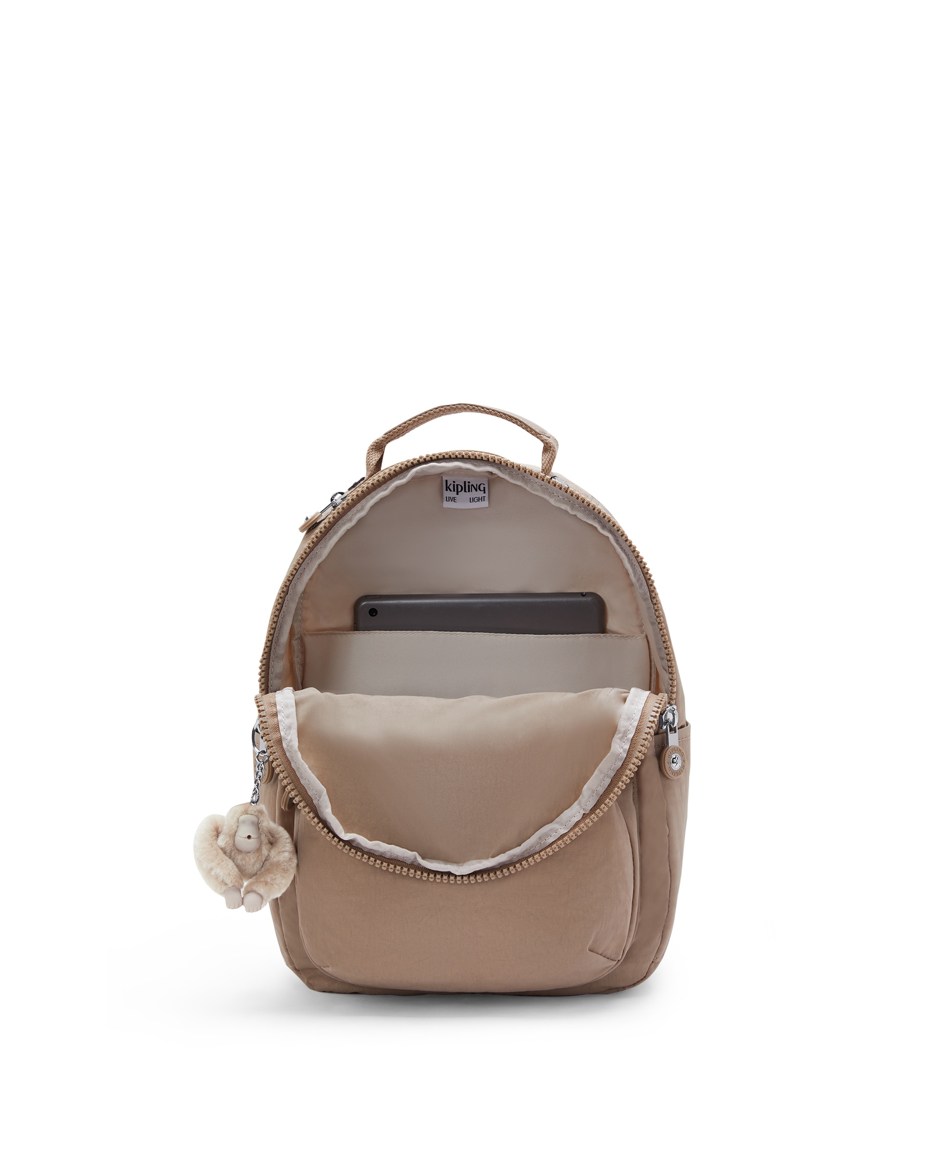Mochila pequeña de mujer con protección para tablet - Kipling - Beige Beige-2