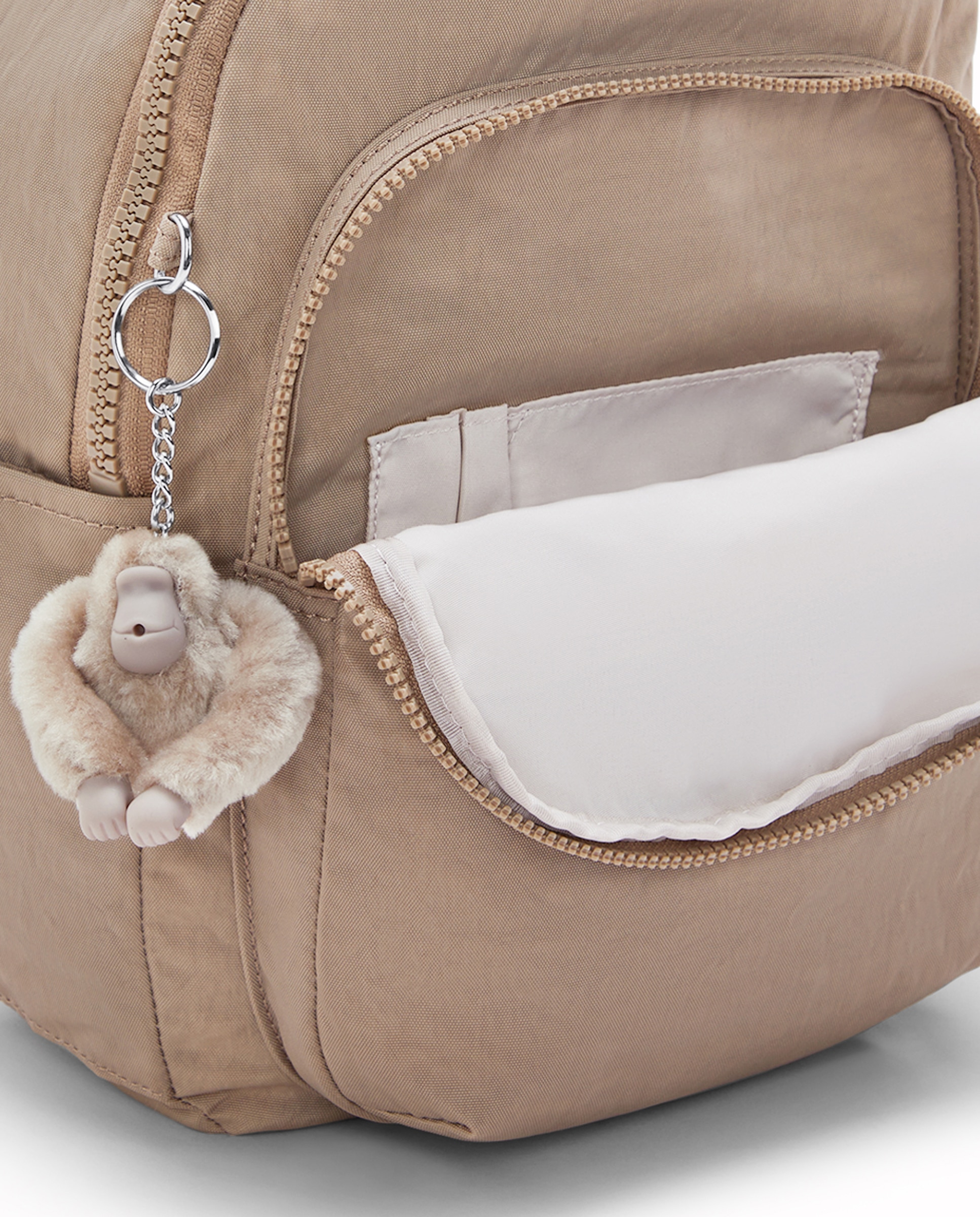 Mochila pequeña de mujer con protección para tablet - Kipling - Beige Beige-5