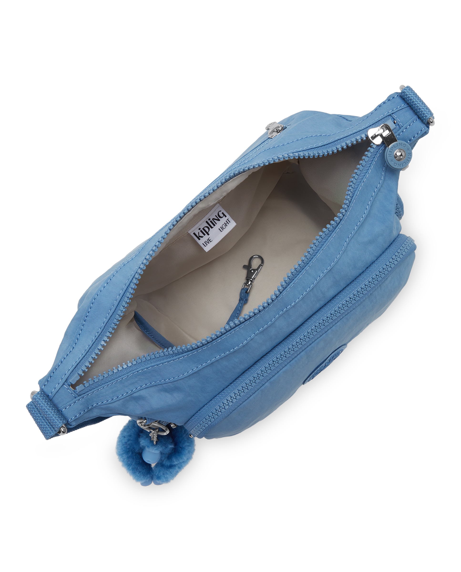 Bandolera mediana de mujer con bolsillos externos y asa regulable - Kipling - Azul celeste Azul celeste-2