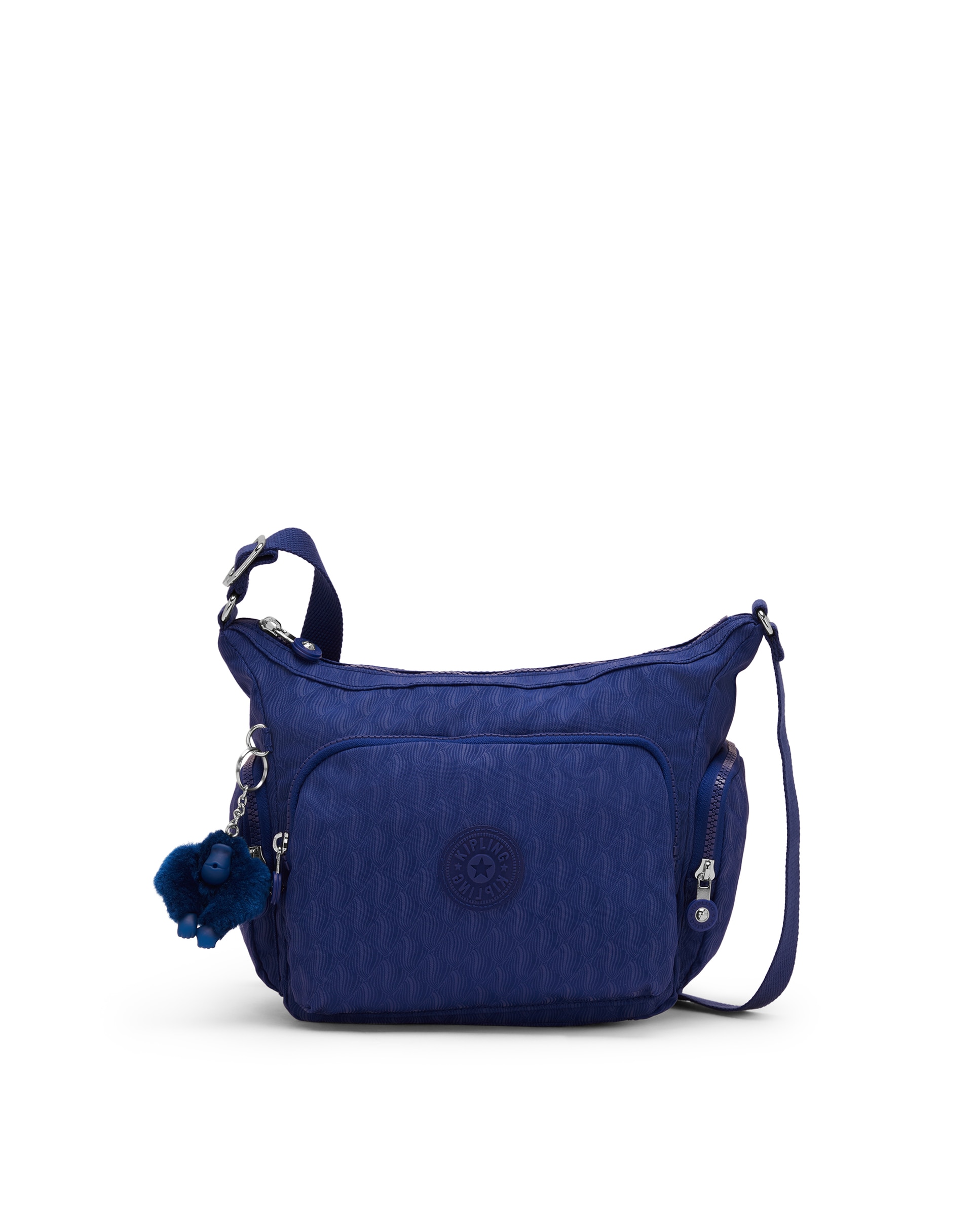 Bandolera mediana de mujer con bolsillos externos y asa regulable - Kipling - Azul índigo Azul índigo-1