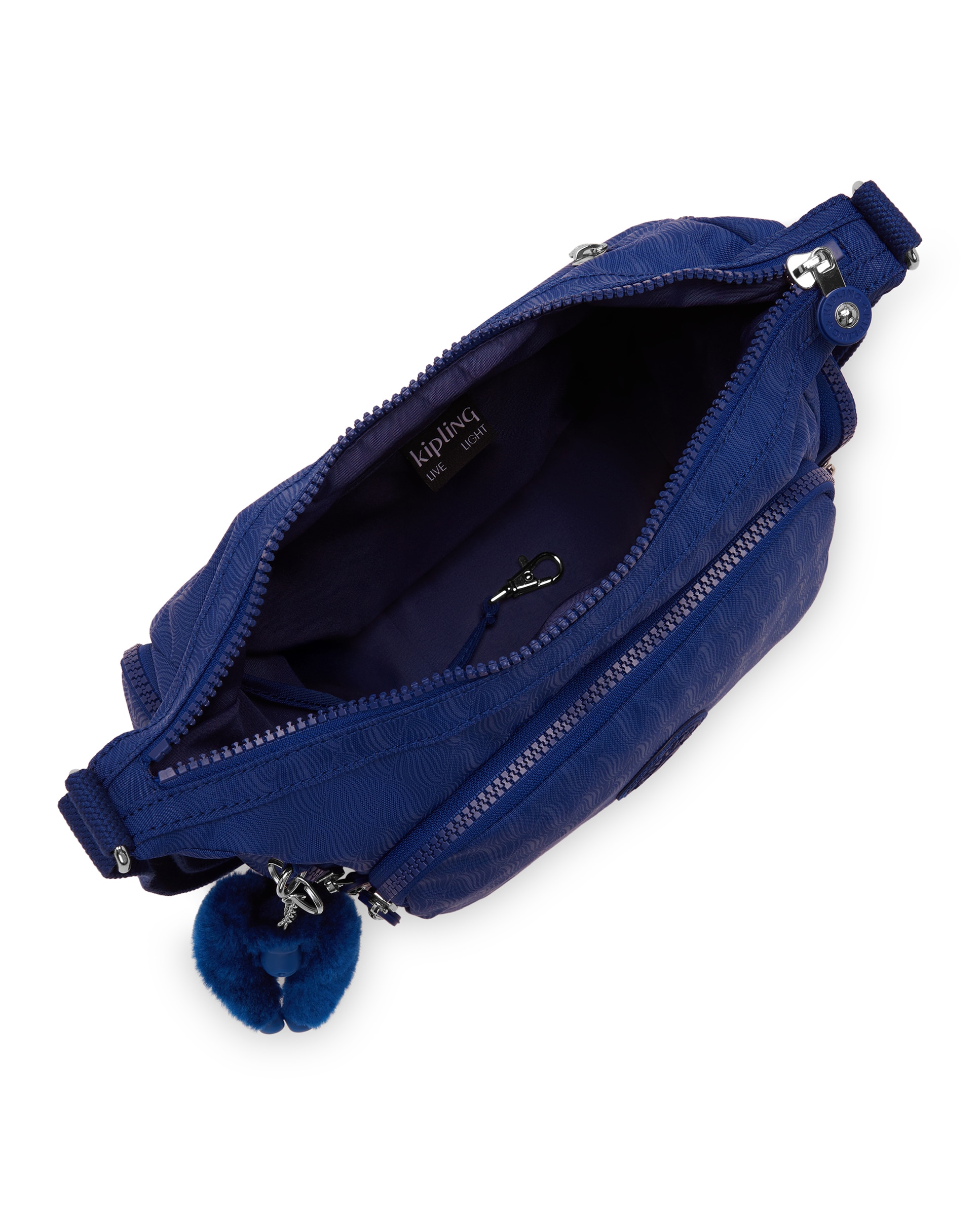 Bandolera mediana de mujer con bolsillos externos y asa regulable - Kipling - Azul índigo Azul índigo-2