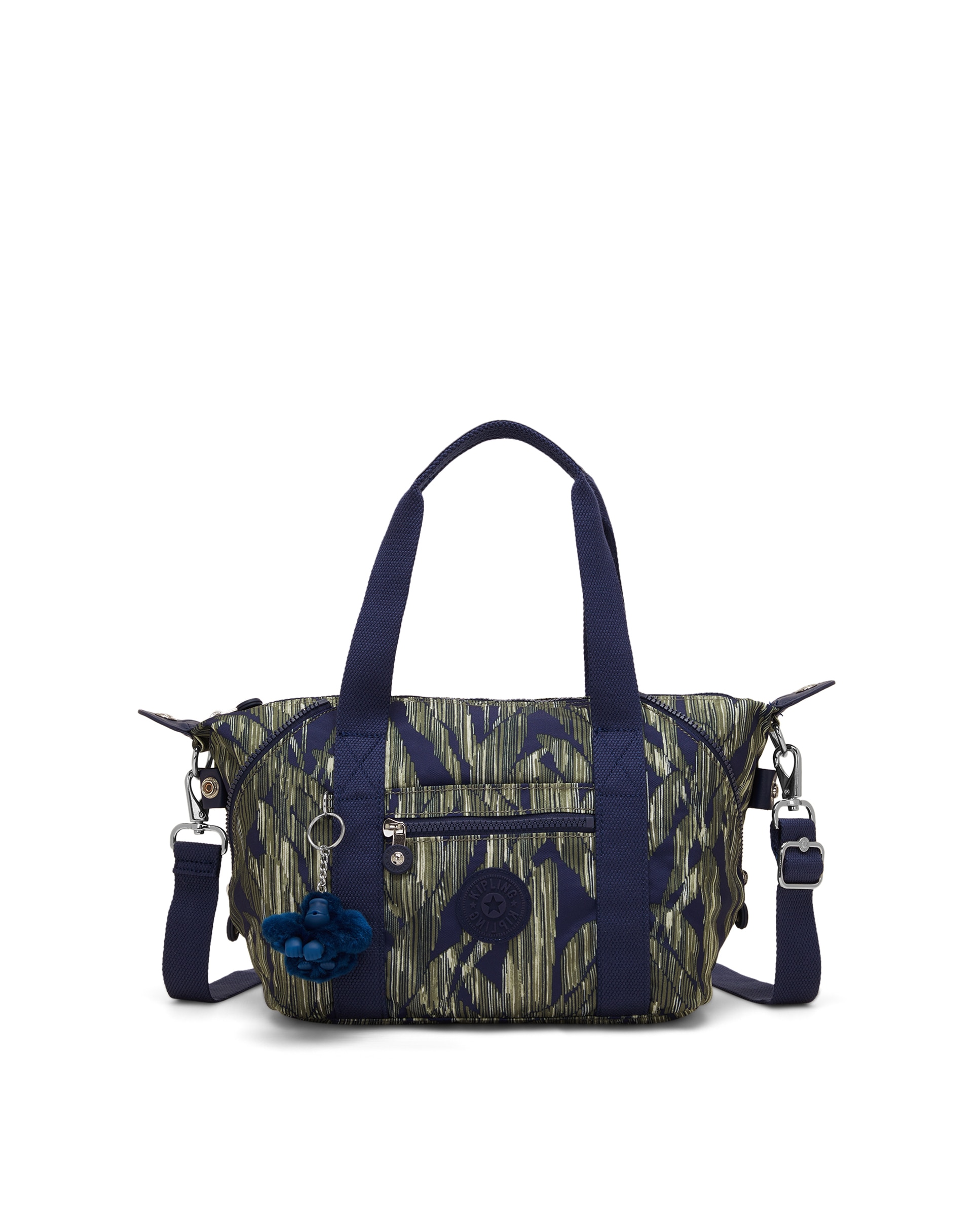Shopper pequeño con cremallera y asa bandolera extraíble - Kipling - Verde / Azul marino Verde / Azul marino-1