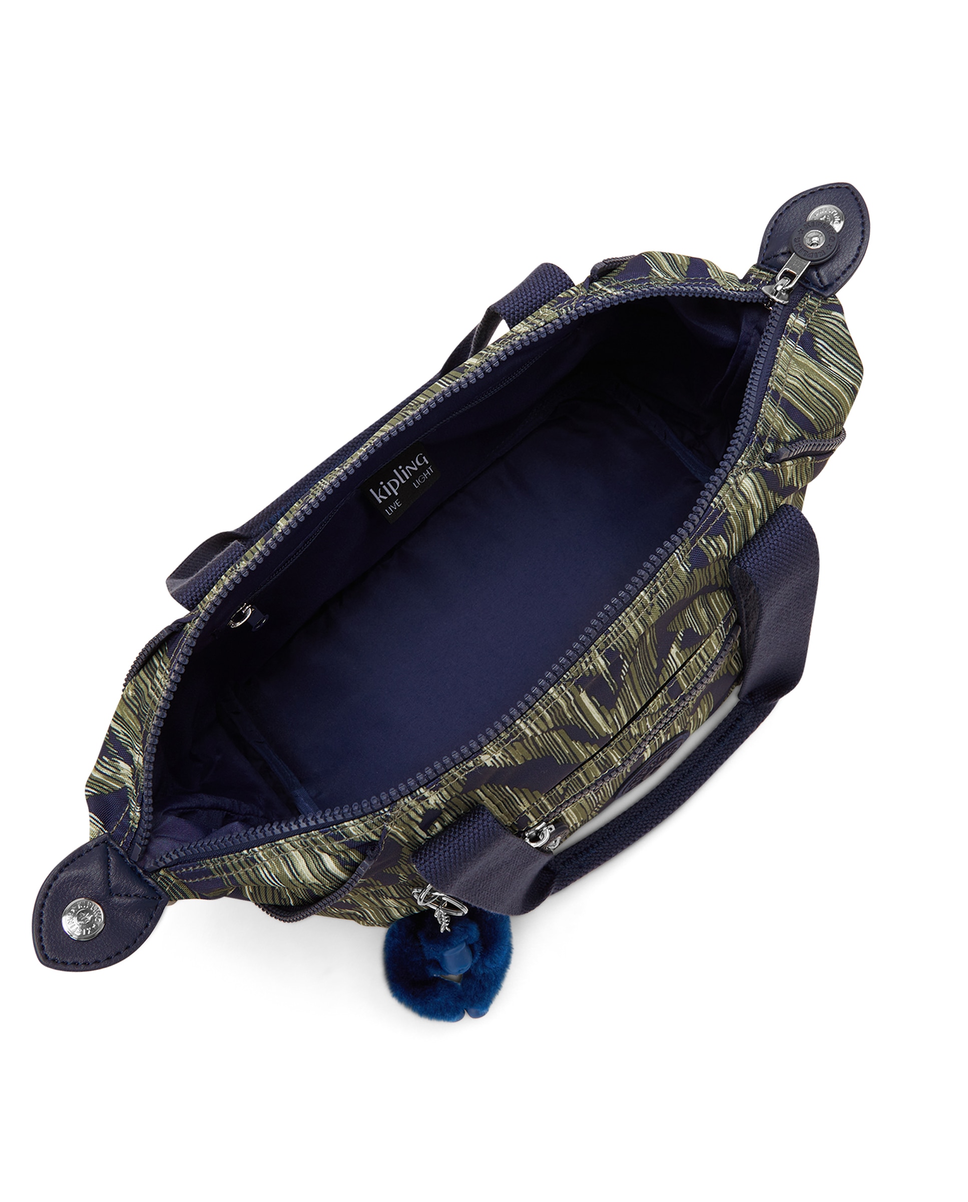 Shopper pequeño con cremallera y asa bandolera extraíble - Kipling - Verde / Azul marino Verde / Azul marino-2